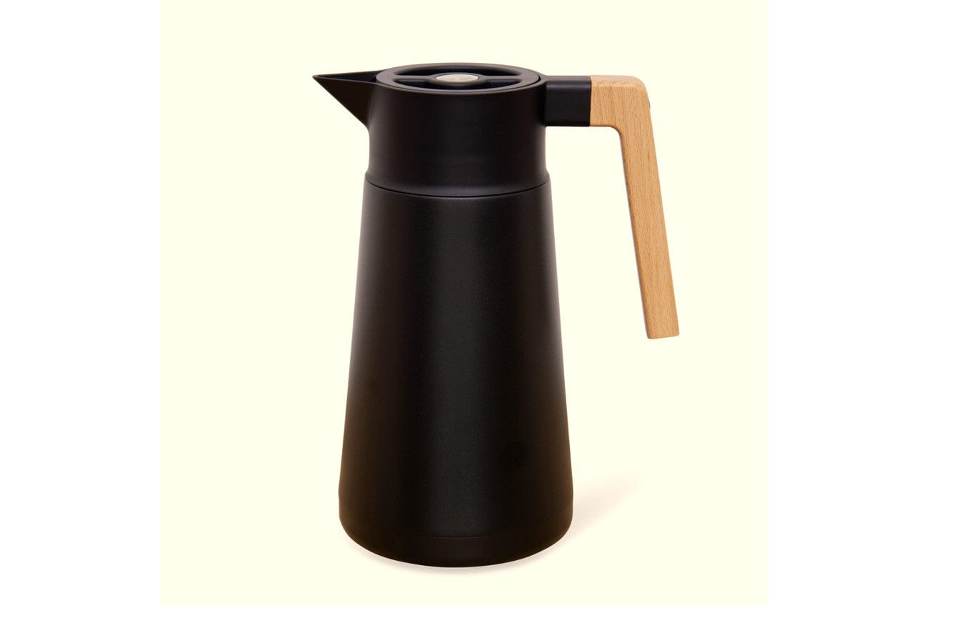 HASTINGS VENERA THERMAL CARAFE DOUBLE WALL STAINLESS STEEL 2L BLACK WITH GERMAN BEECHWOOD HANDLE - HCVENBLK
