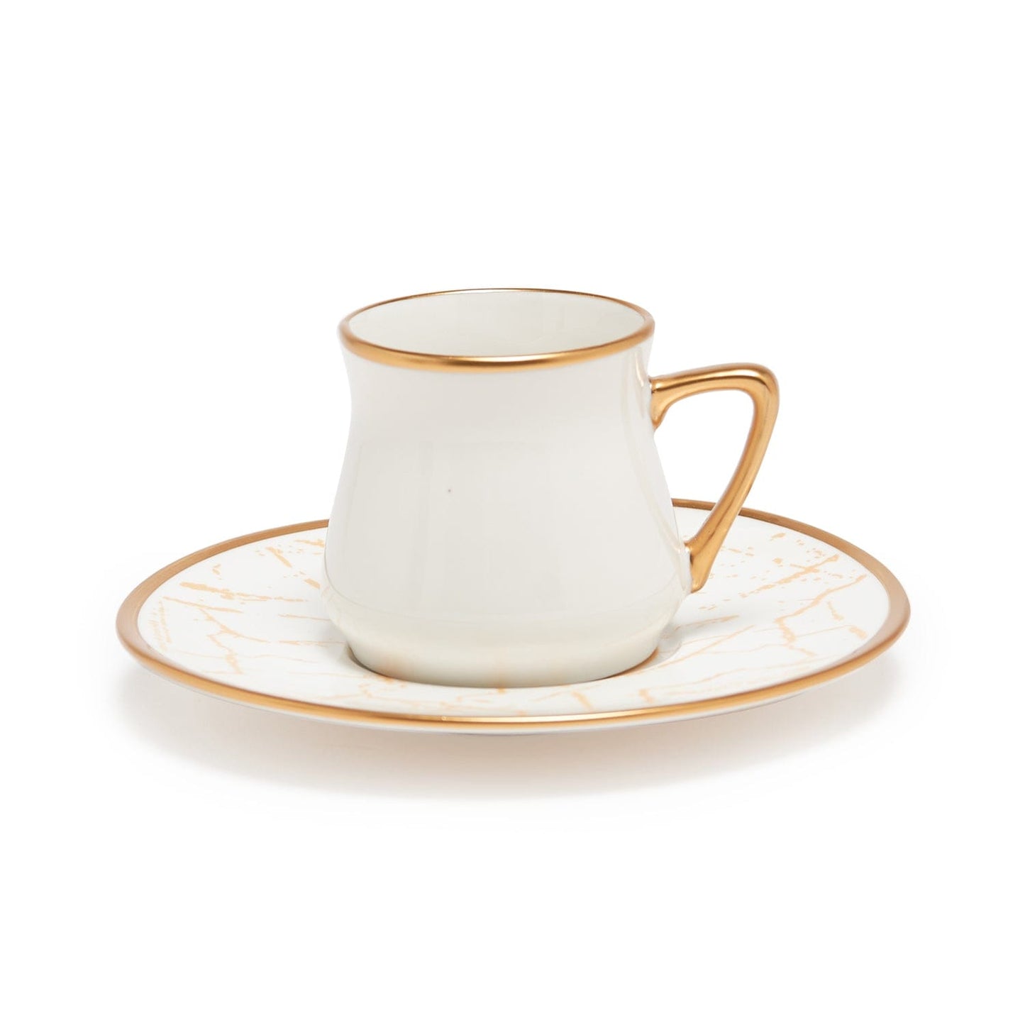 White Marble Coffee Cups Set Of 6 Pcs