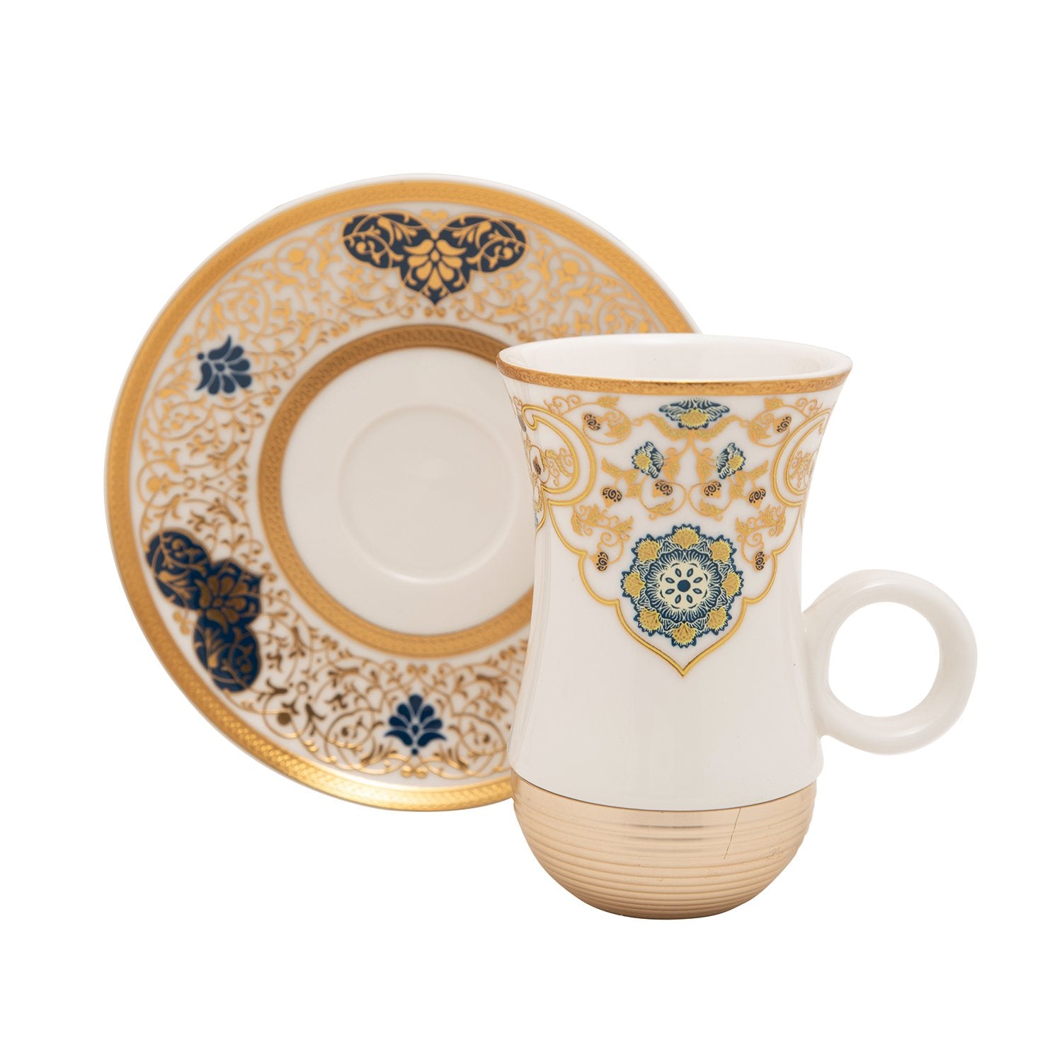 SEREN GOLD W/DECO 22PC FLASK TEA SET