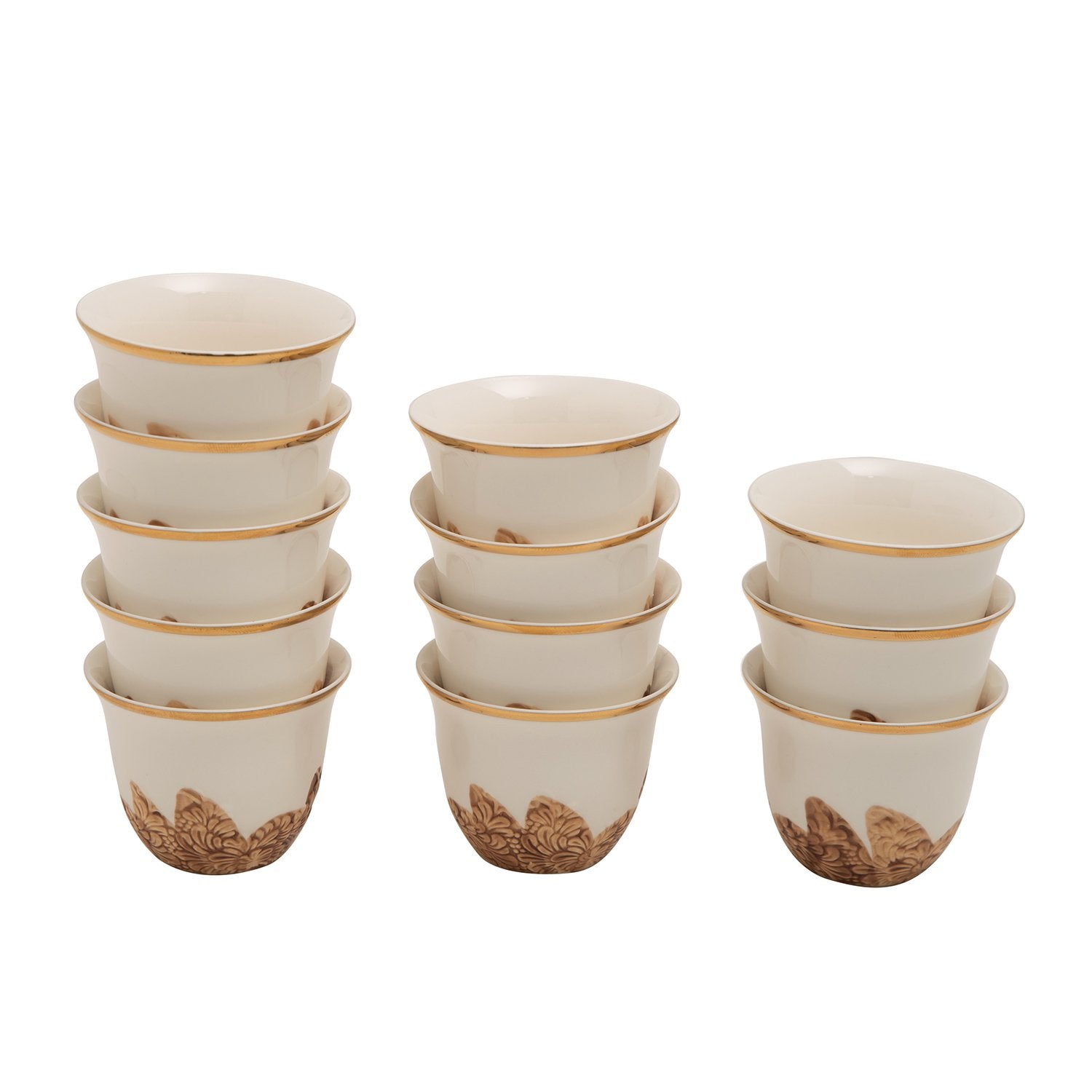 BANBERRY PORCELAIN 12PC CAWA CUPS BC GOLD LINE - SC003B