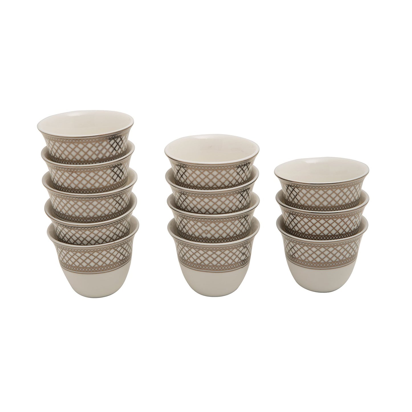BANBERRY PORCELAIN 12PC CAWA CUPS BC GOLD - JA001