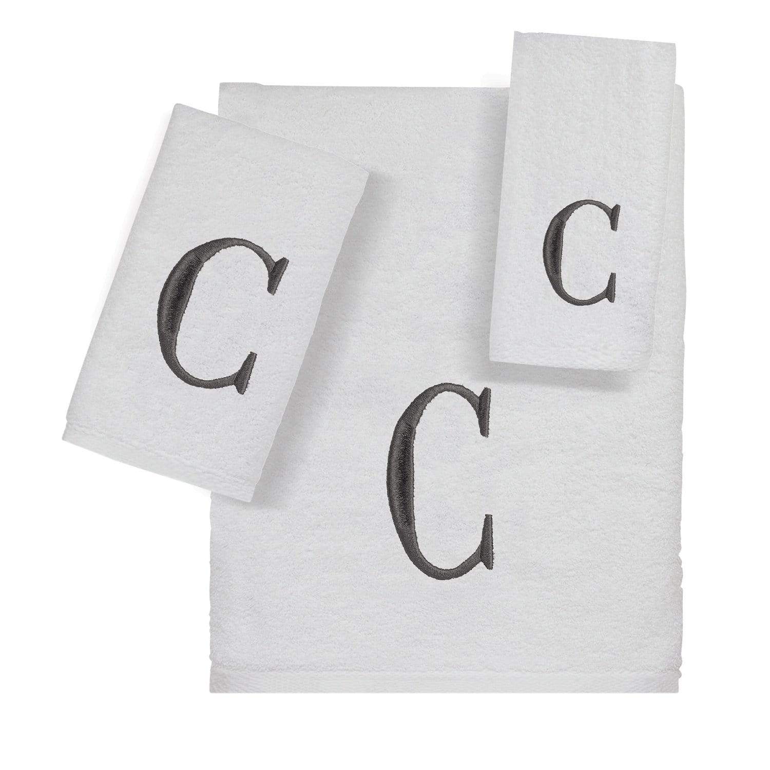 AVANTI MONOGRAM BLOCK LETTER C - WHITE AND SILVER - 022574C
