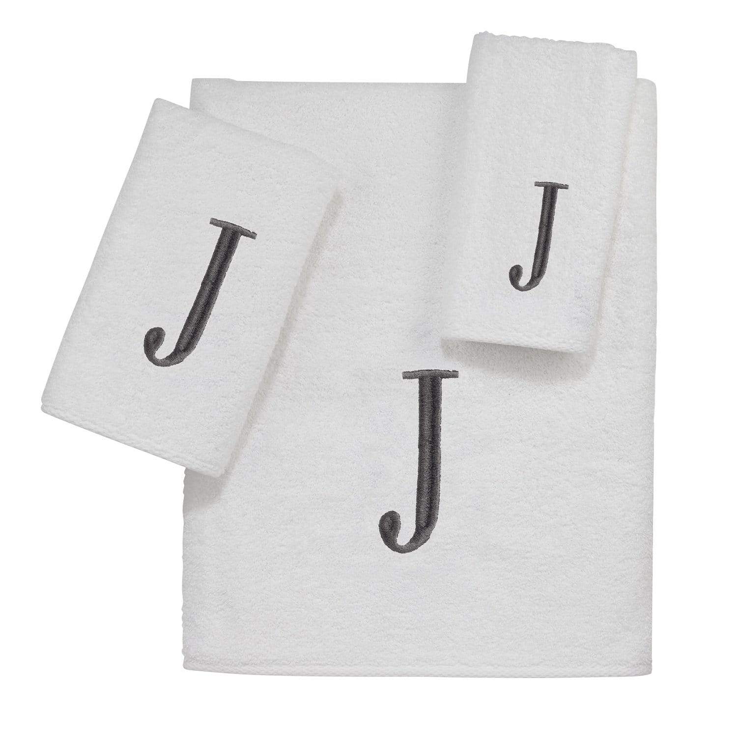 AVANTI MONOGRAM BLOCK LETTER J - WHITE AND SILVER - 022574J
