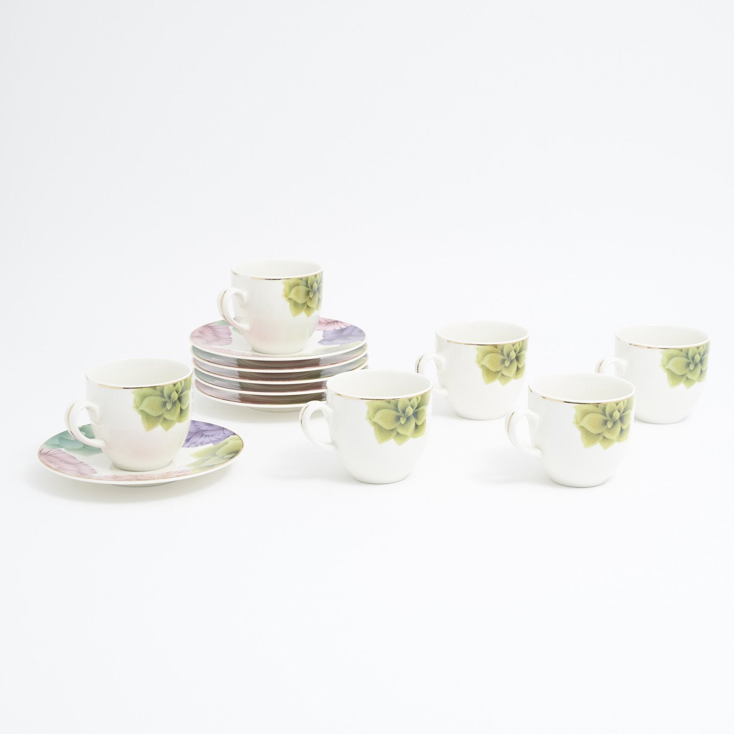 KAROLINA GIVY 6+6 TEA CUP & SAUCER - GIVYFLW/12TCS