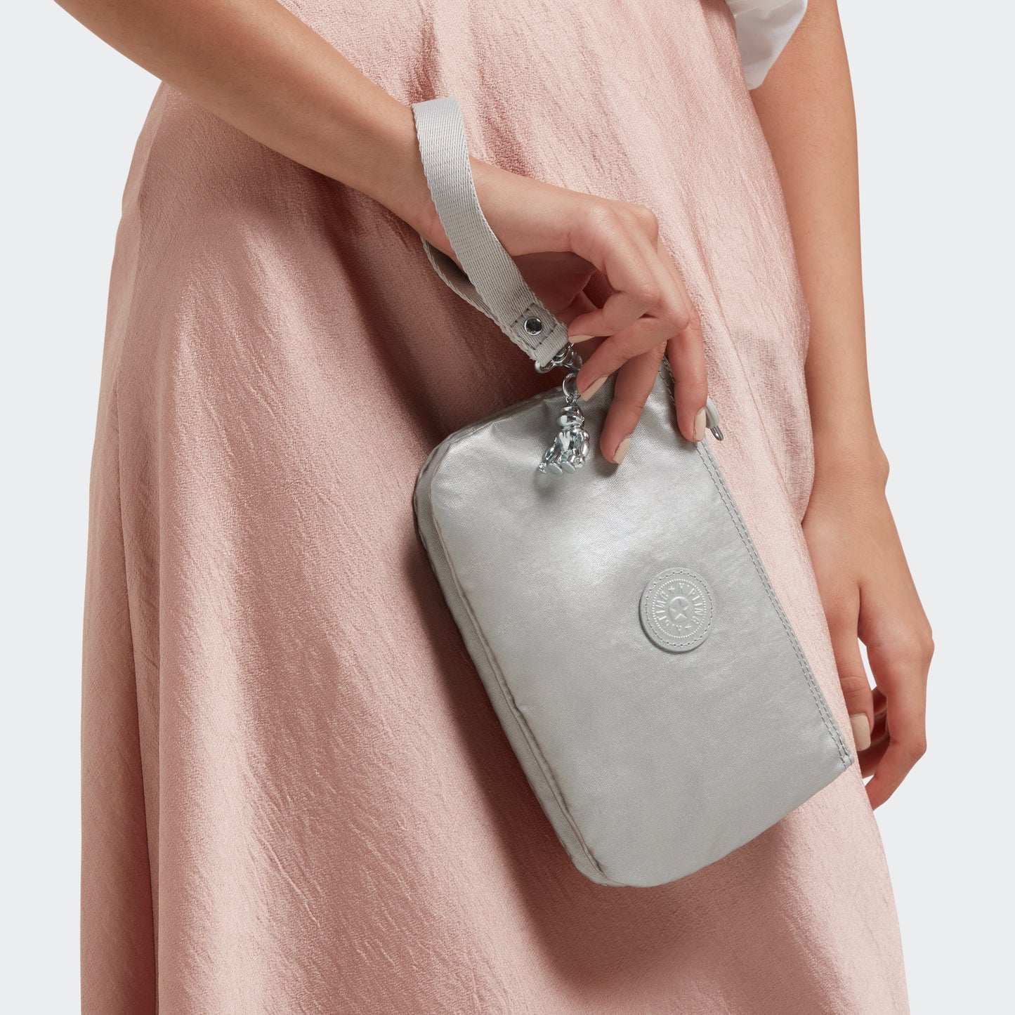 Kipling-Creativity Xl-حقيبة يد كبيرة جدًا (مع سوار)-معدني لامع-15813-Qd7