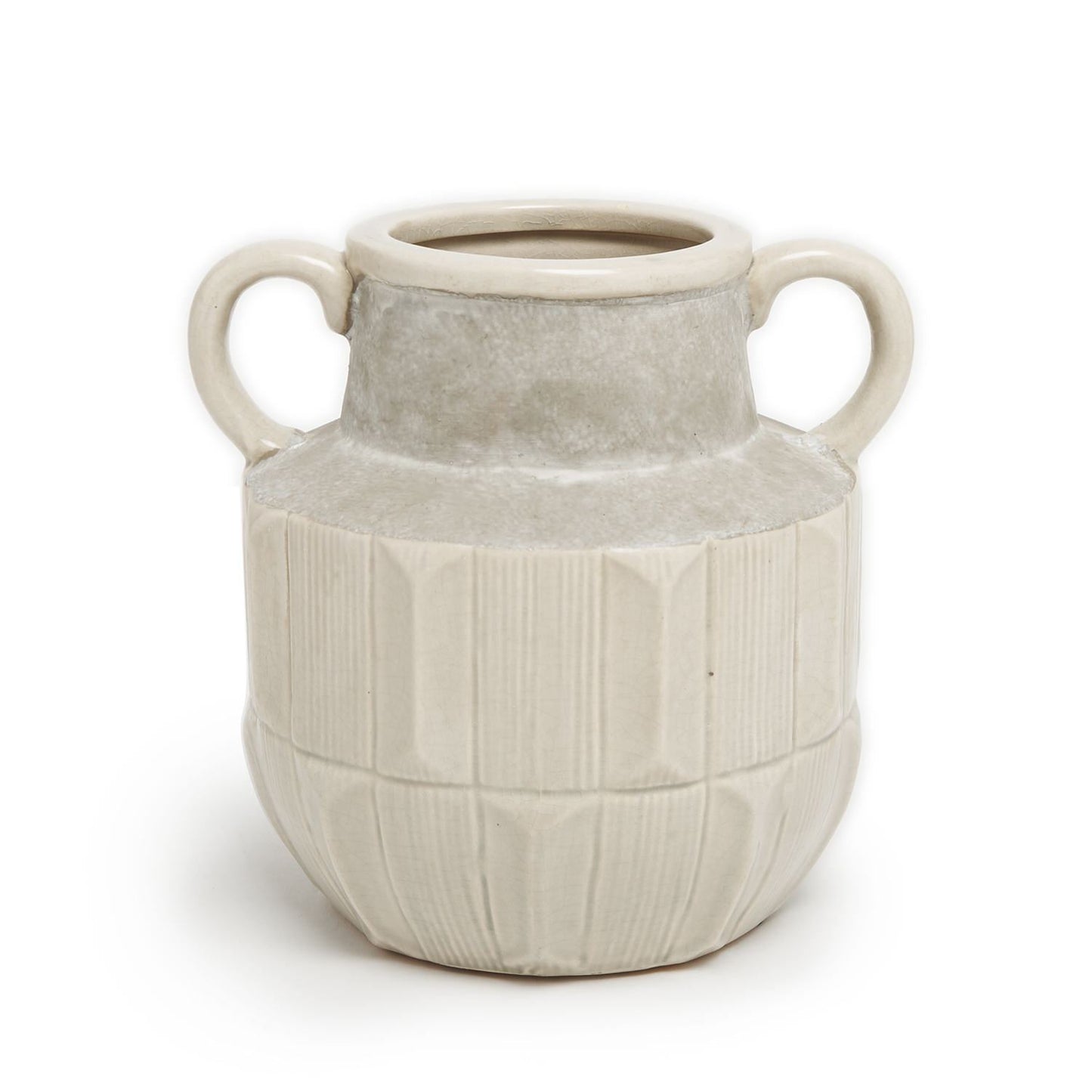 HARVEY 20.5CM HANDLED VANILLA VASE - 61447