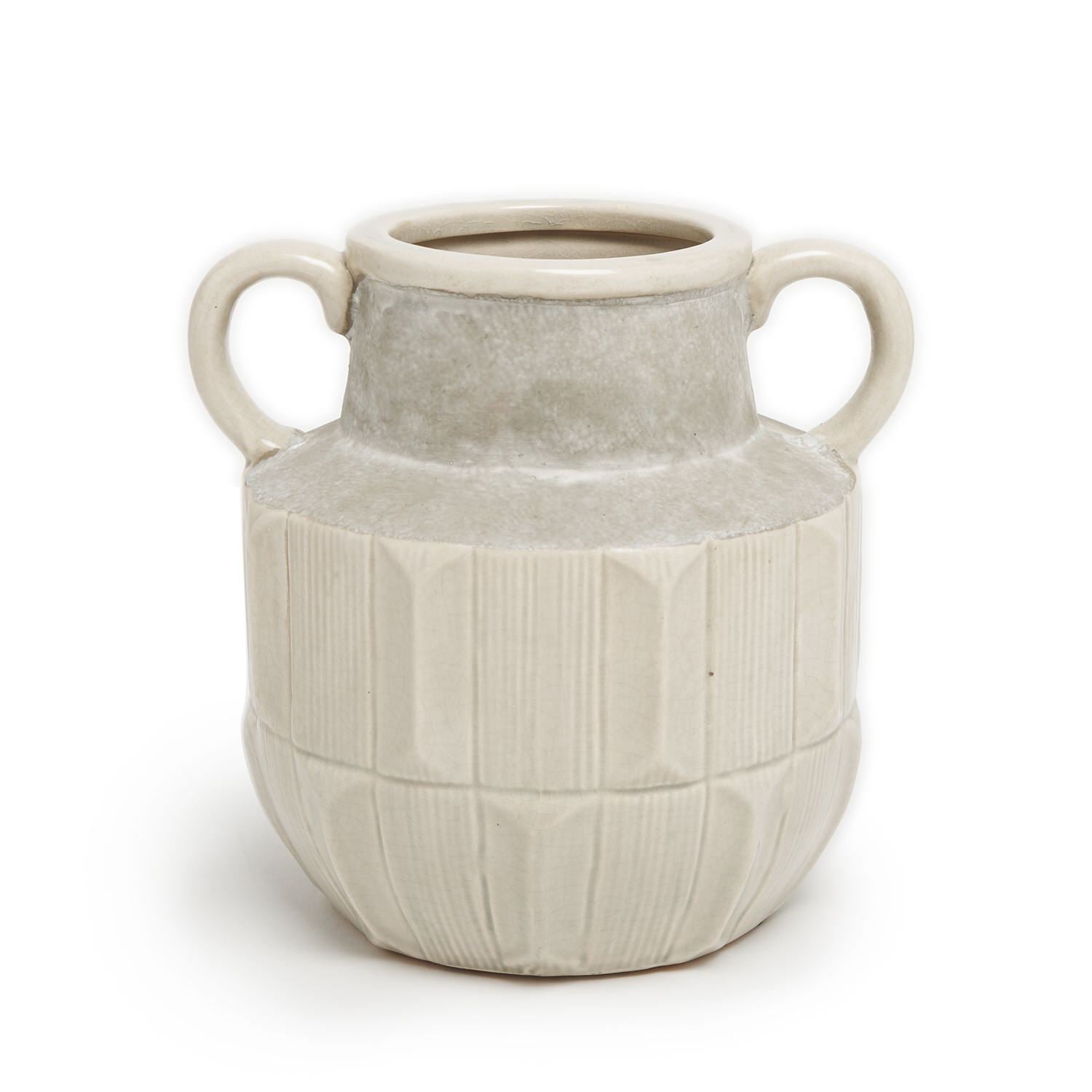 HARVEY 20.5CM HANDLED VANILLA VASE - 61447