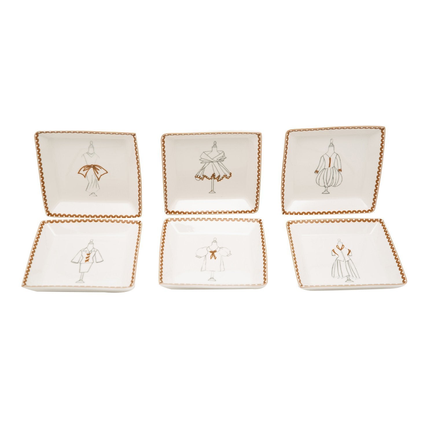 L'atelier FB Dress Square Plate Set - 11.4 x 11.4 cm, 6 Pieces - TC 4713 014 - Jashanmal Home