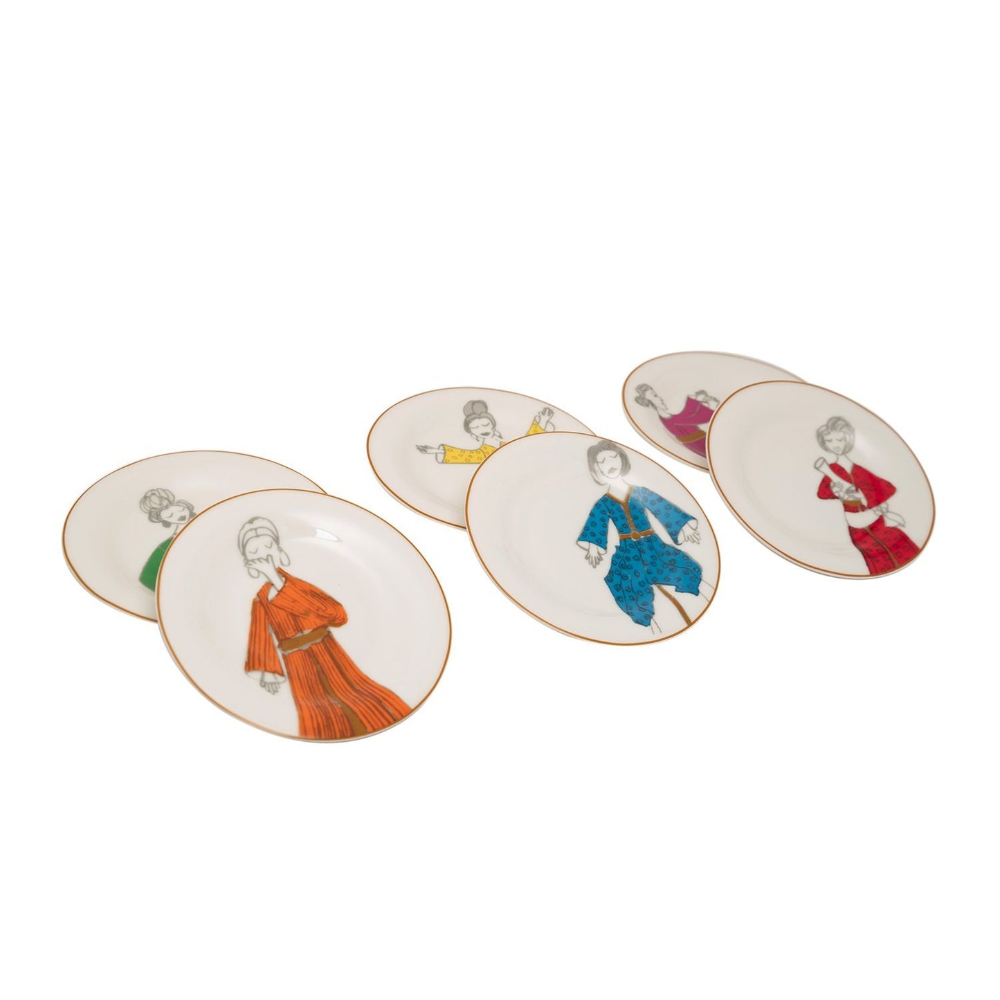 L'atelier FB Party Coupe Shape Round Cookies Plate Set - 16 cm, 6 Pieces - TC 4714 010 - Jashanmal Home