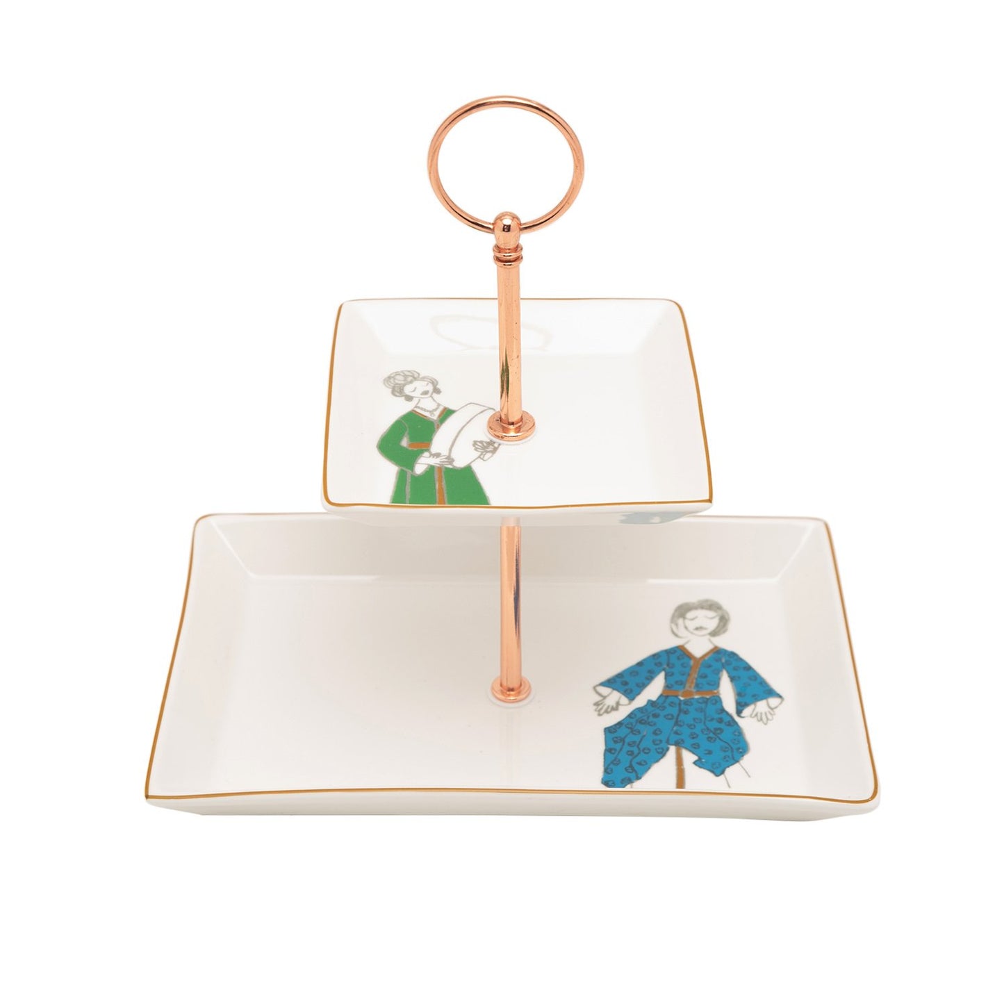 L'atelier FB Party 2 Levels Square Plate with Holder - TC 4714 015 - Jashanmal Home