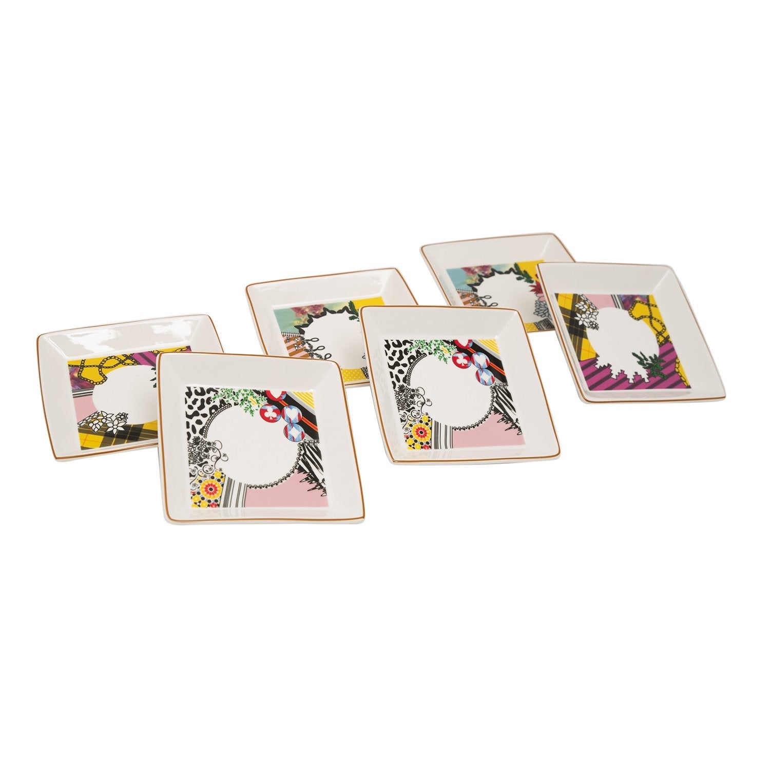 L'atelier FB Design Square Plate Set - 11.4 x 11.4 cm, 6 Pieces - TC 4719 014 - Jashanmal Home