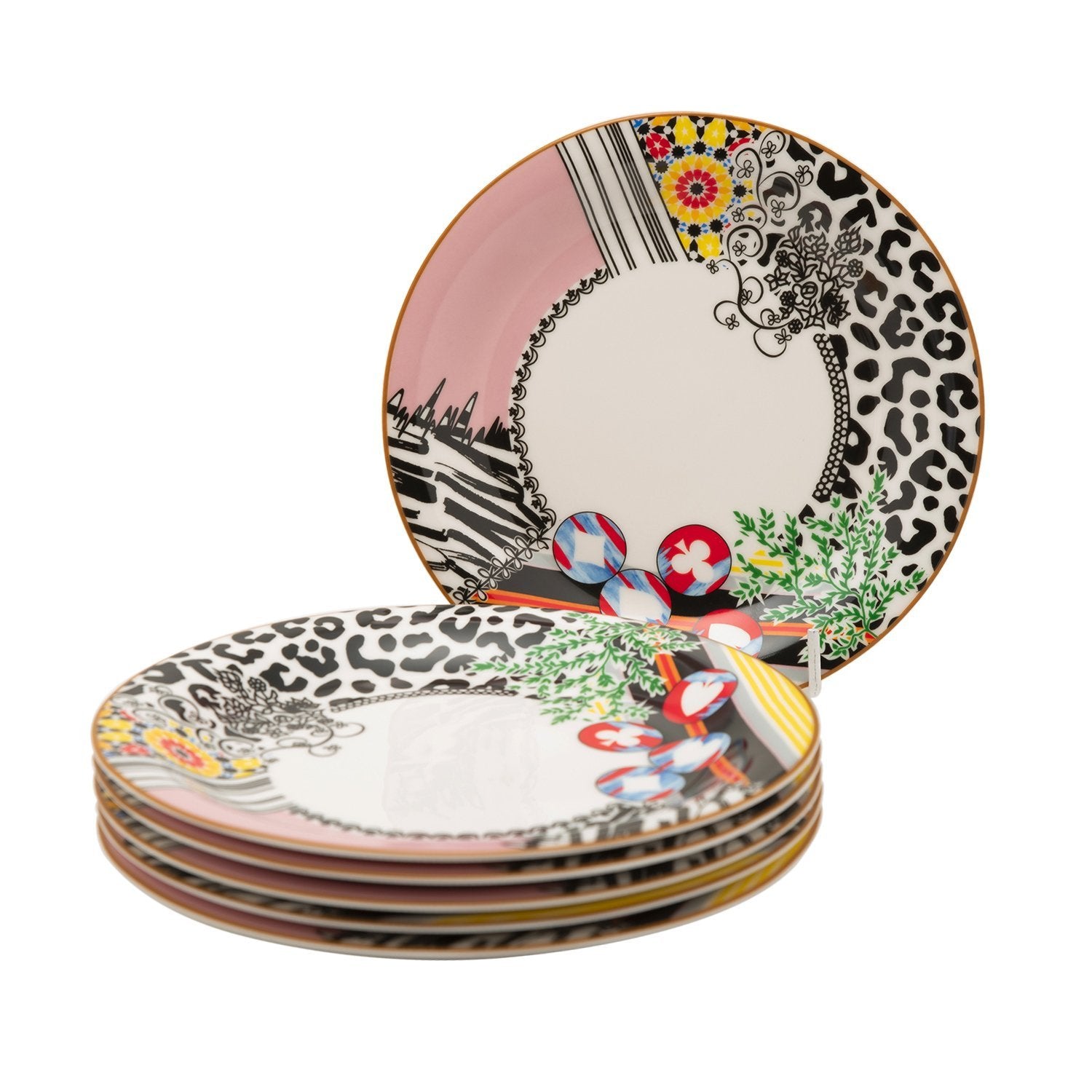 L'atelier FB Design Coupe Shape Salad Plate Set - 23 x 23 cm, 6 Pieces - TC 4719 017 - Jashanmal Home