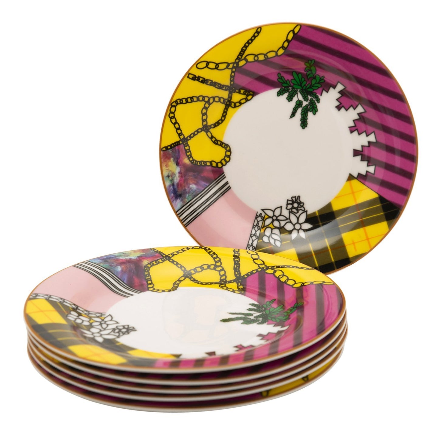 L'atelier FB Design Coupe Shape Dessert Plate Set - 20 x 20 cm, 6 Pieces - TC 4719 018 - Jashanmal Home