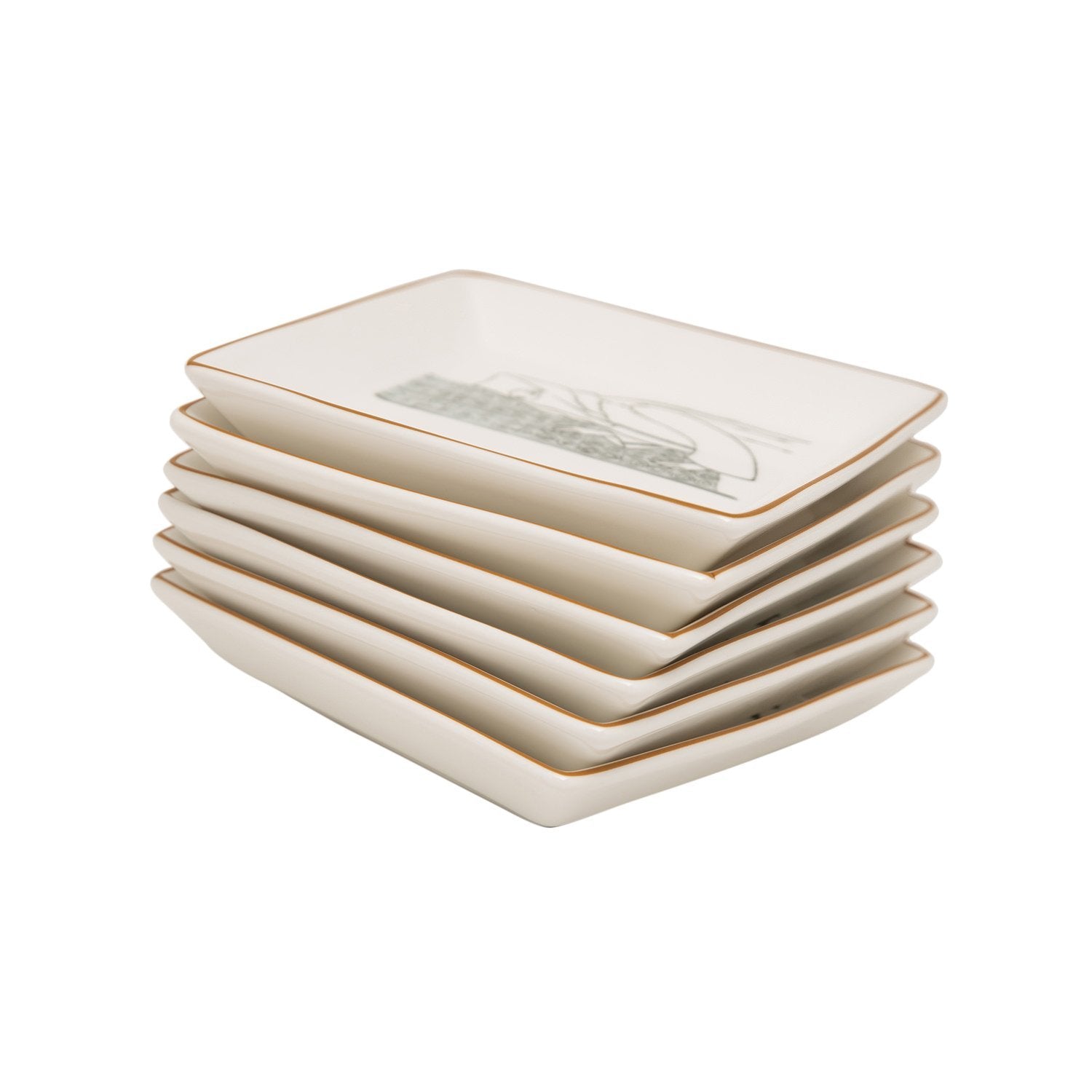 L'atelier FB Zaman Square Plate Set - 11.4 x 11.4 cm, 6 Pieces - TC 4712 014 - Jashanmal Home