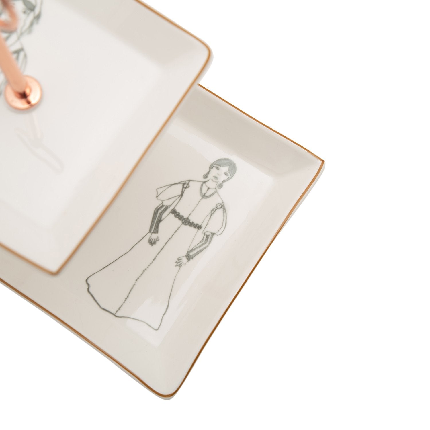 L'atelier FB Zaman 2 Levels Square Plate with Holder - TC 4712 015 - Jashanmal Home