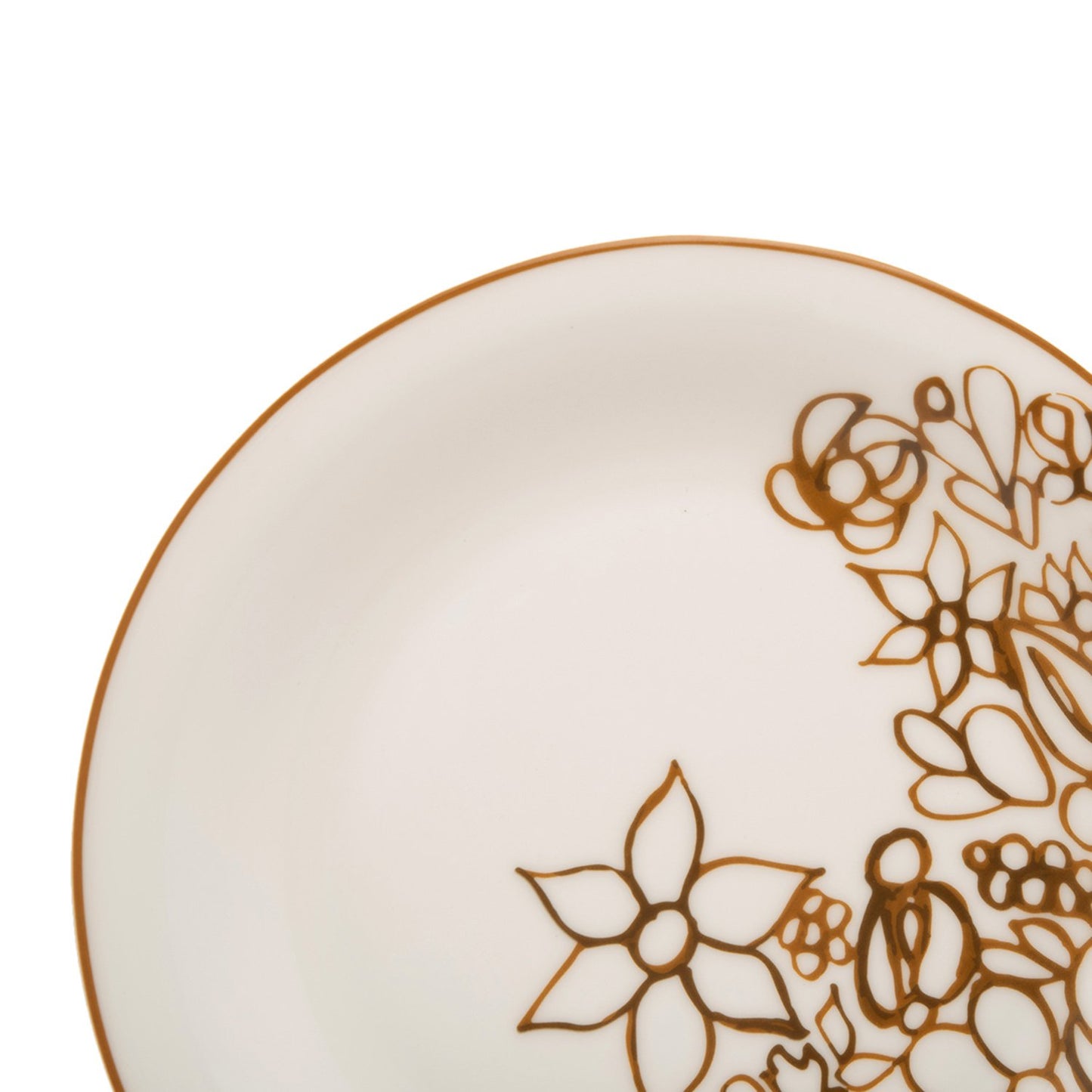 L'atelier FB Embroidery Coupe Shape Salad Plate Set - 23 x 23 cm, 6 Pieces - TC 4715 011 - Jashanmal Home