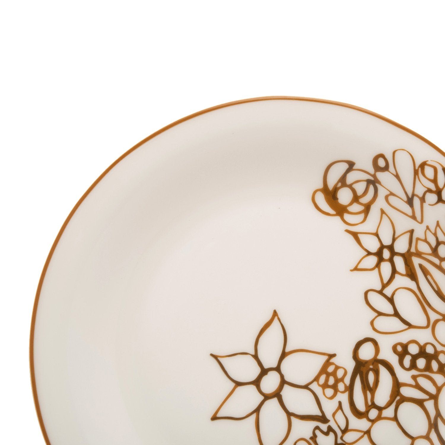 L'atelier FB Embroidery Coupe Shape Salad Plate Set - 23 x 23 cm, 6 Pieces - TC 4715 011 - Jashanmal Home