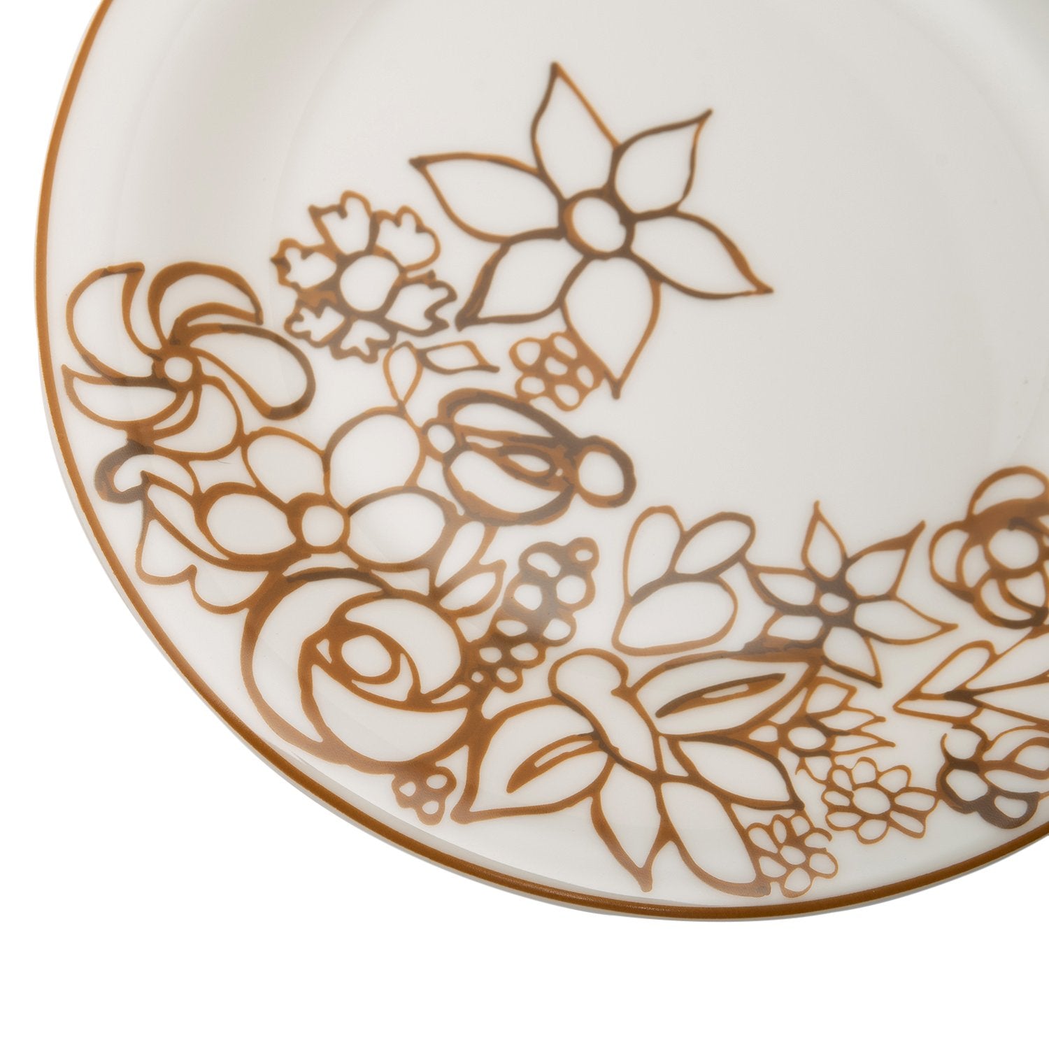 L'atelier FB Embroidery Coupe Shape Salad Plate Set - 23 x 23 cm, 6 Pieces - TC 4715 011 - Jashanmal Home
