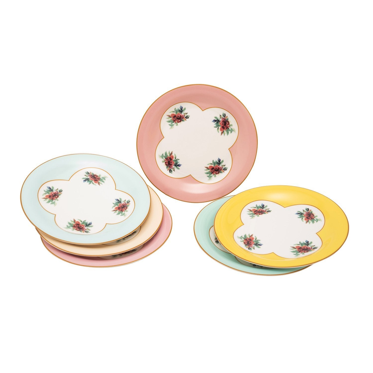 L'atelier FB Pastel Coupe Shape Salad Plate Set - 23 x 23 cm, 6 Pieces - TC 4717 011 - Jashanmal Home