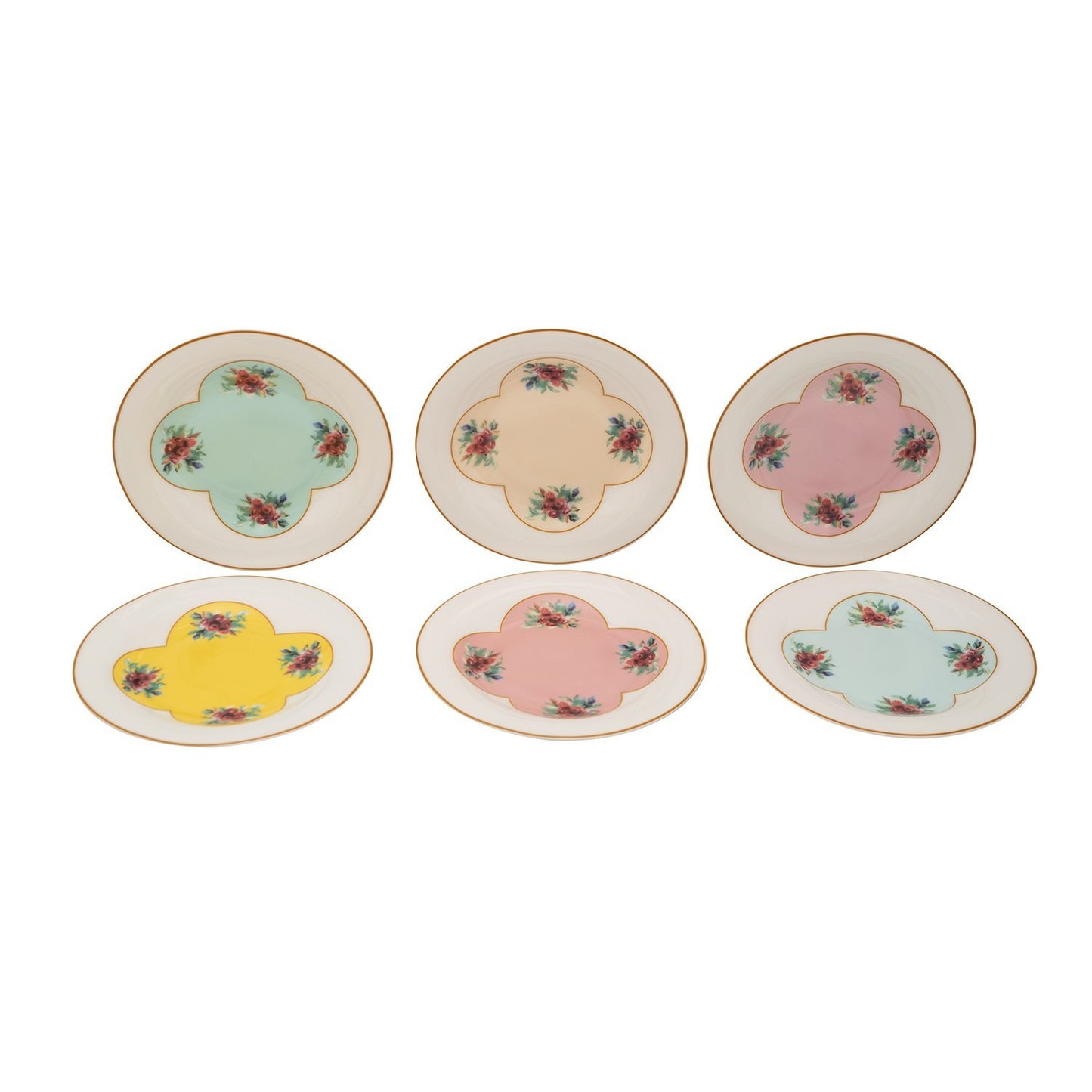 L'atelier FB Pastel Coupe Shape Round Cookies Plate Set - 16 cm, 6 Pieces - TC 4717 013 - Jashanmal Home