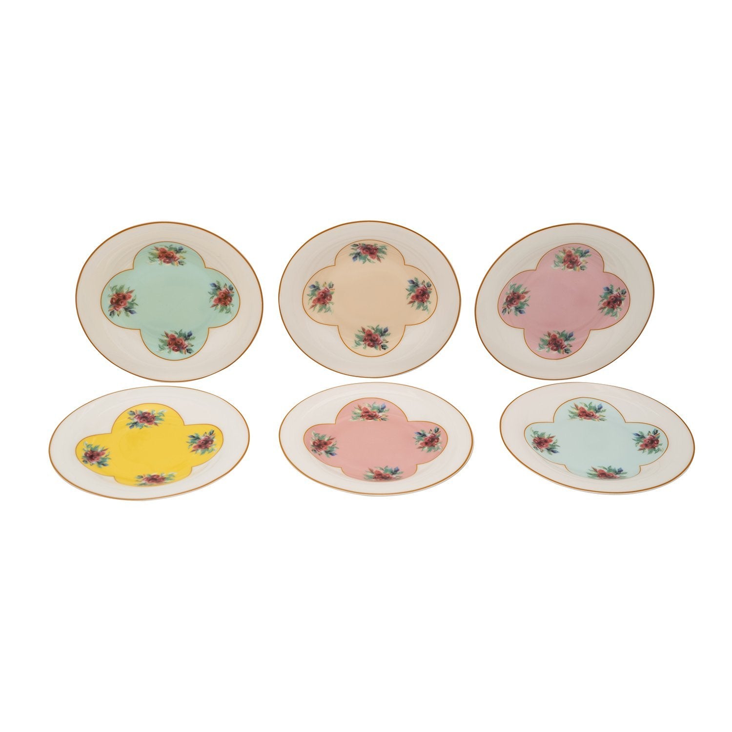L'atelier FB Pastel Coupe Shape Round Cookies Plate Set - 16 cm, 6 Pieces - TC 4717 013 - Jashanmal Home