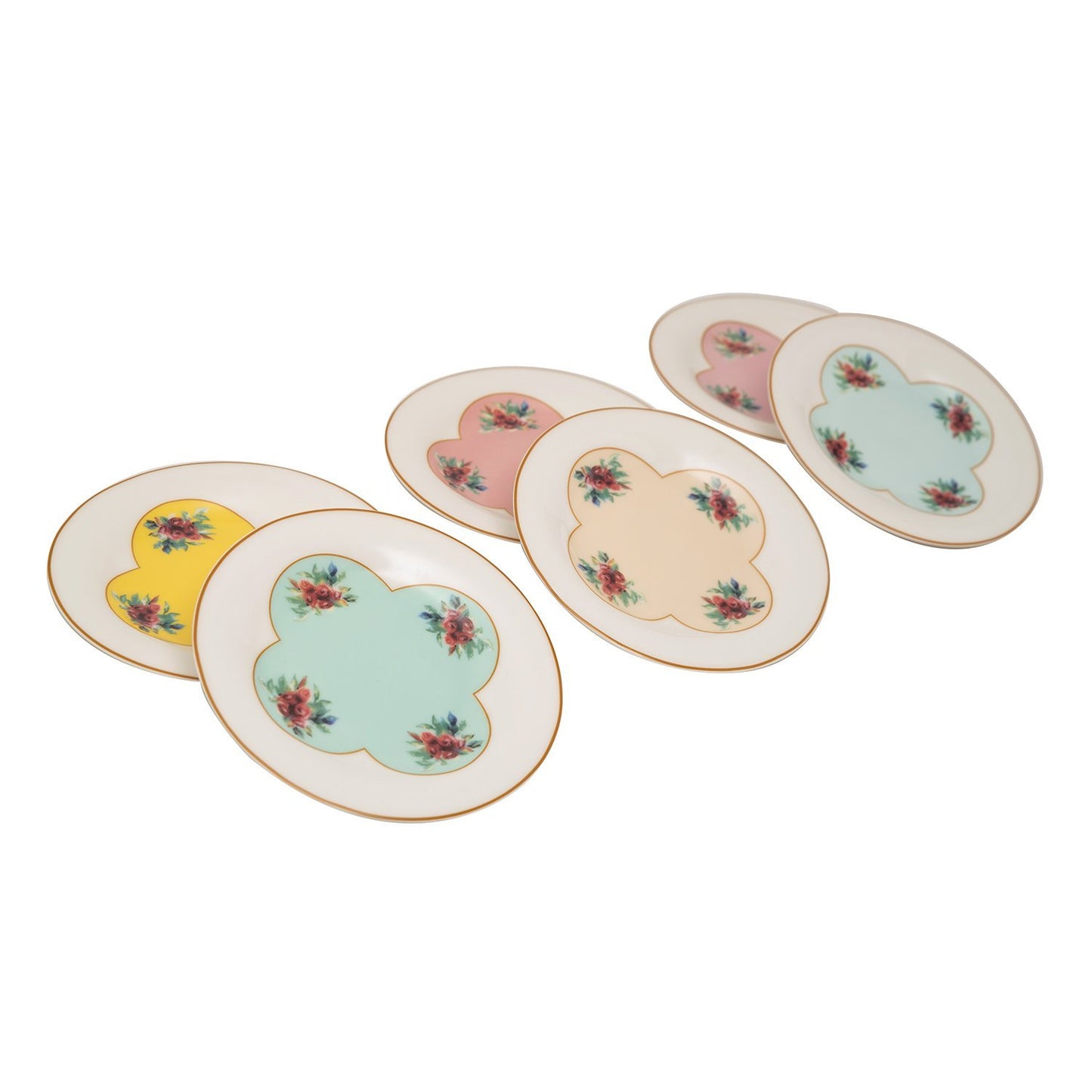 L'atelier FB Pastel Coupe Shape Round Cookies Plate Set - 16 cm, 6 Pieces - TC 4717 013 - Jashanmal Home