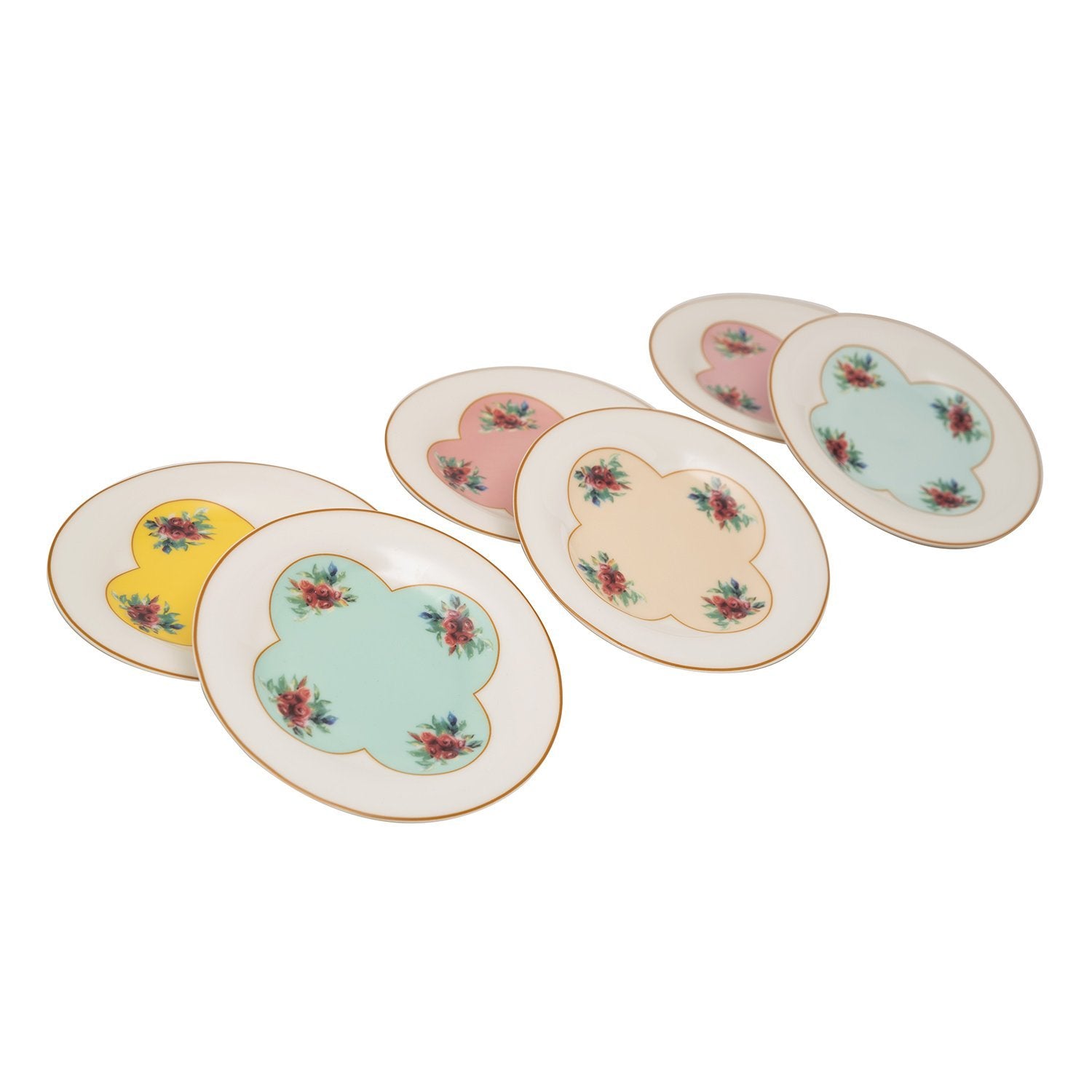 L'atelier FB Pastel Coupe Shape Round Cookies Plate Set - 16 cm, 6 Pieces - TC 4717 013 - Jashanmal Home