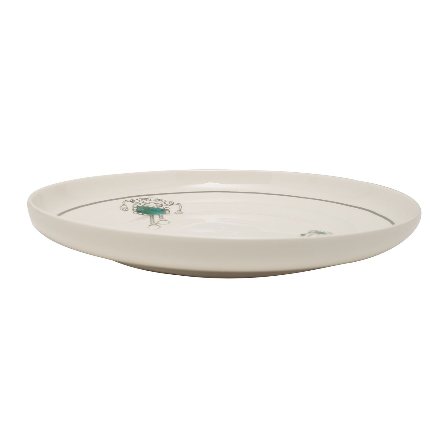 L'atelier FB Emerald Coupe Shape Round Deep Big Plate - 40.5 cm - TC 4711 016 - Jashanmal Home