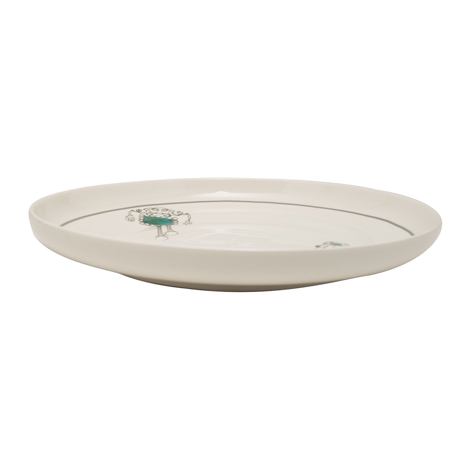 L'atelier FB Emerald Coupe Shape Round Deep Big Plate - 40.5 cm - TC 4711 016 - Jashanmal Home