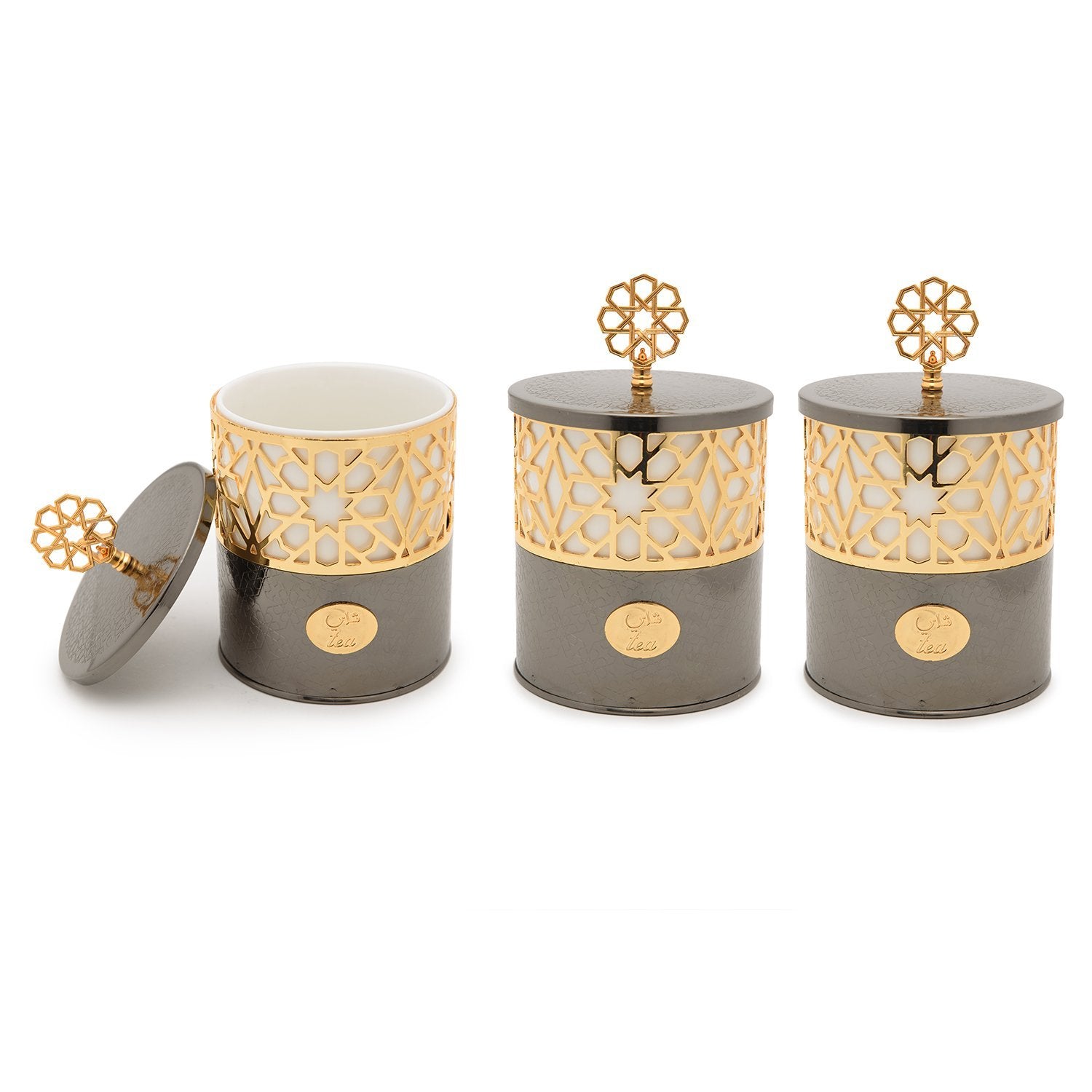 Otantik Home Date Bowl Set - Gold and Black - TW2007-GB - Jashanmal Home
