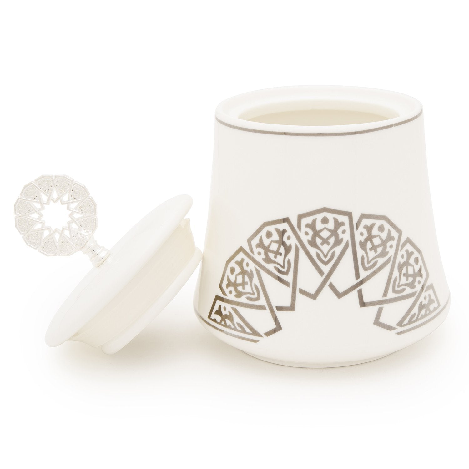 Otantik TW3002-S Date Bowl Set - White and Silver, 3 Piece - TW3002-S - Jashanmal Home