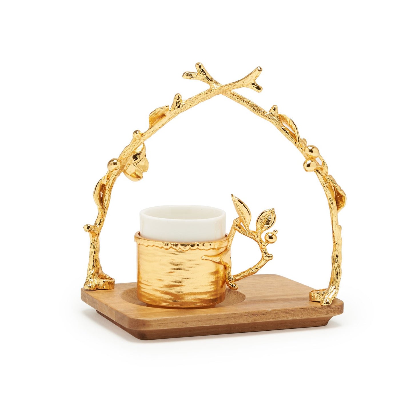 OTANTIK  6+6 COFFEE CUP & SAUCER WITH ZINC HANDLE - U1031-6