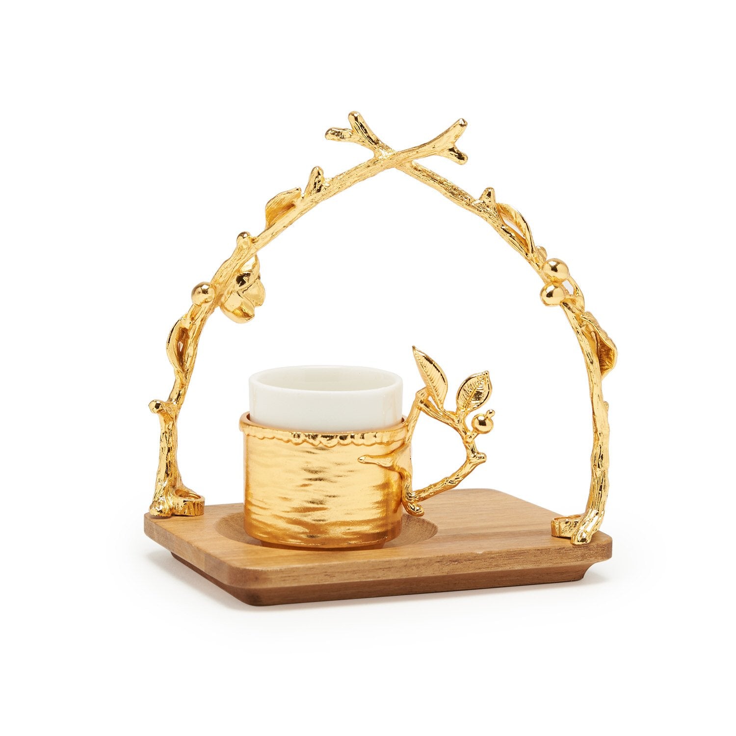 OTANTIK  6+6 COFFEE CUP & SAUCER WITH ZINC HANDLE - U1031-6