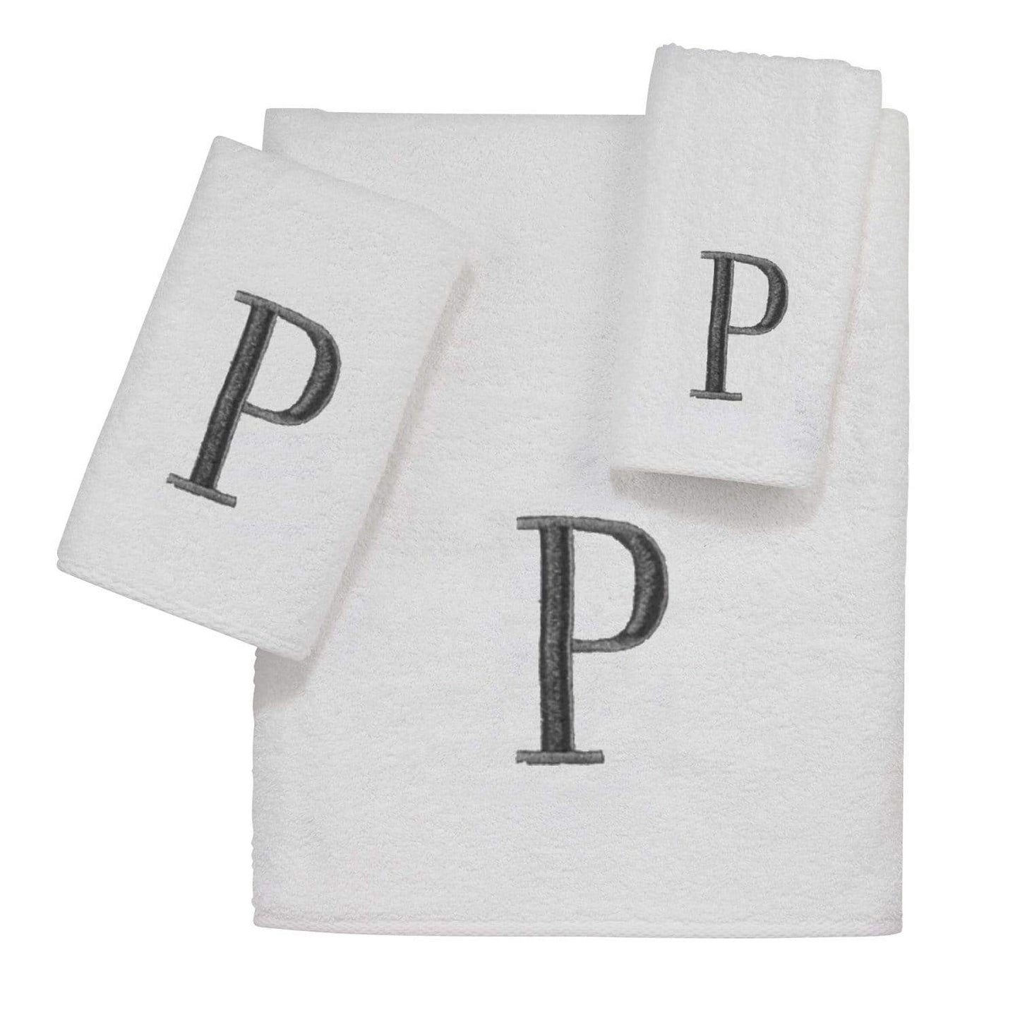 AVANTI MONOGRAM BLOCK LETTER P - WHITE AND SILVER - 022574P