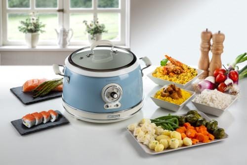 طباخ أرز/طباخ بطيء متعدد الأغراض من أرييتي فينتاج 2904، أزرق