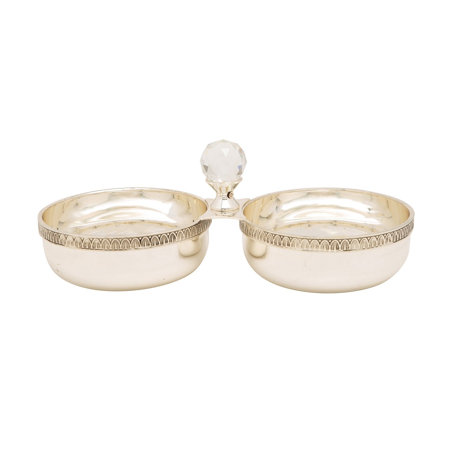 SILVER PLATED DOUBLE CANDY BOWL