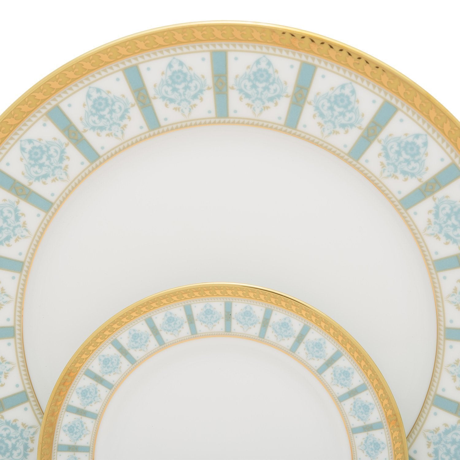 Dankotuwa Porcelain Moira Tea Set - Light Blue and Gold, 24 Piece - MOI-24TS - Jashanmal Home
