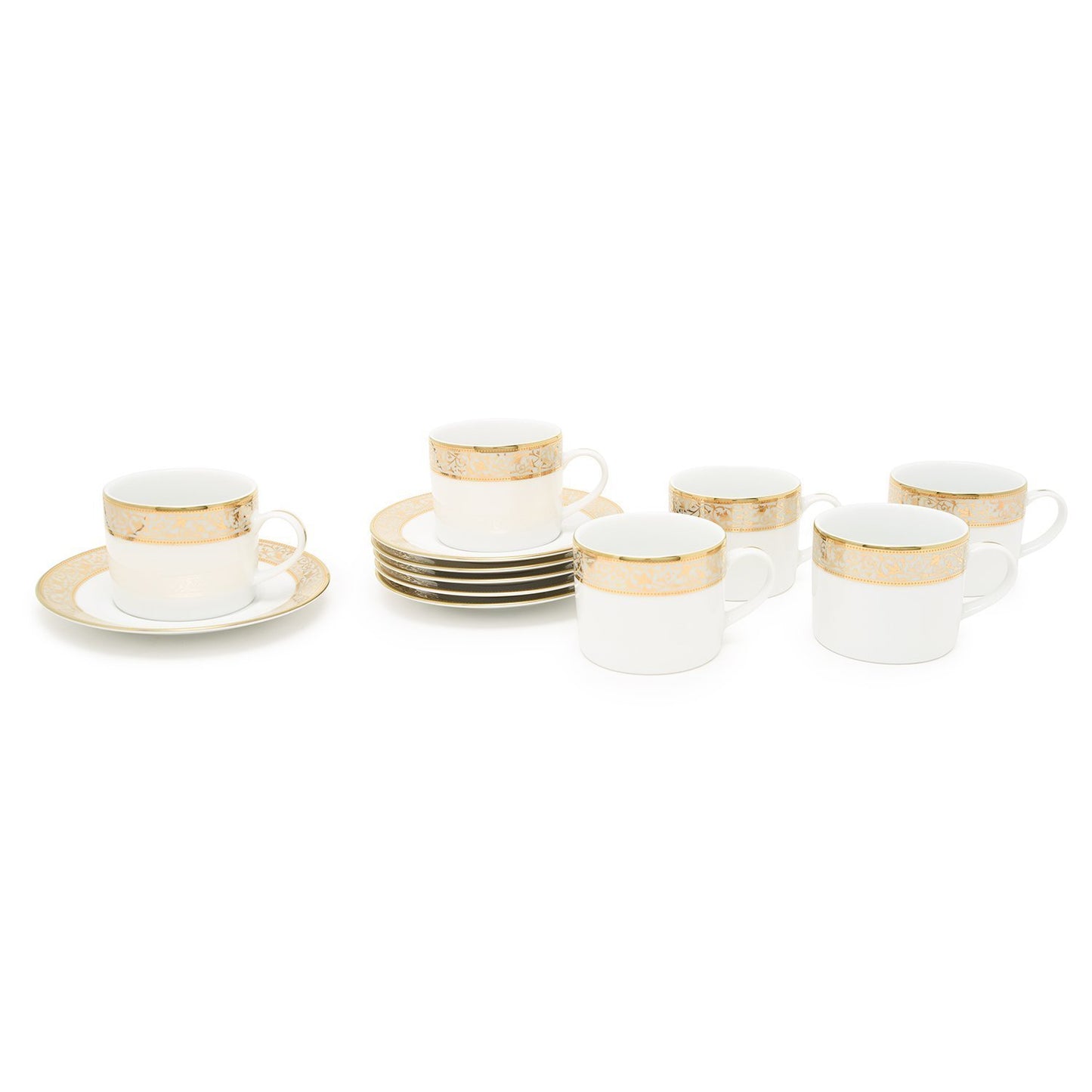 Dankotuwa Porcelain Catherina Tea Cup and Saucer Set - Gold - CATH-687/689 - Jashanmal Home