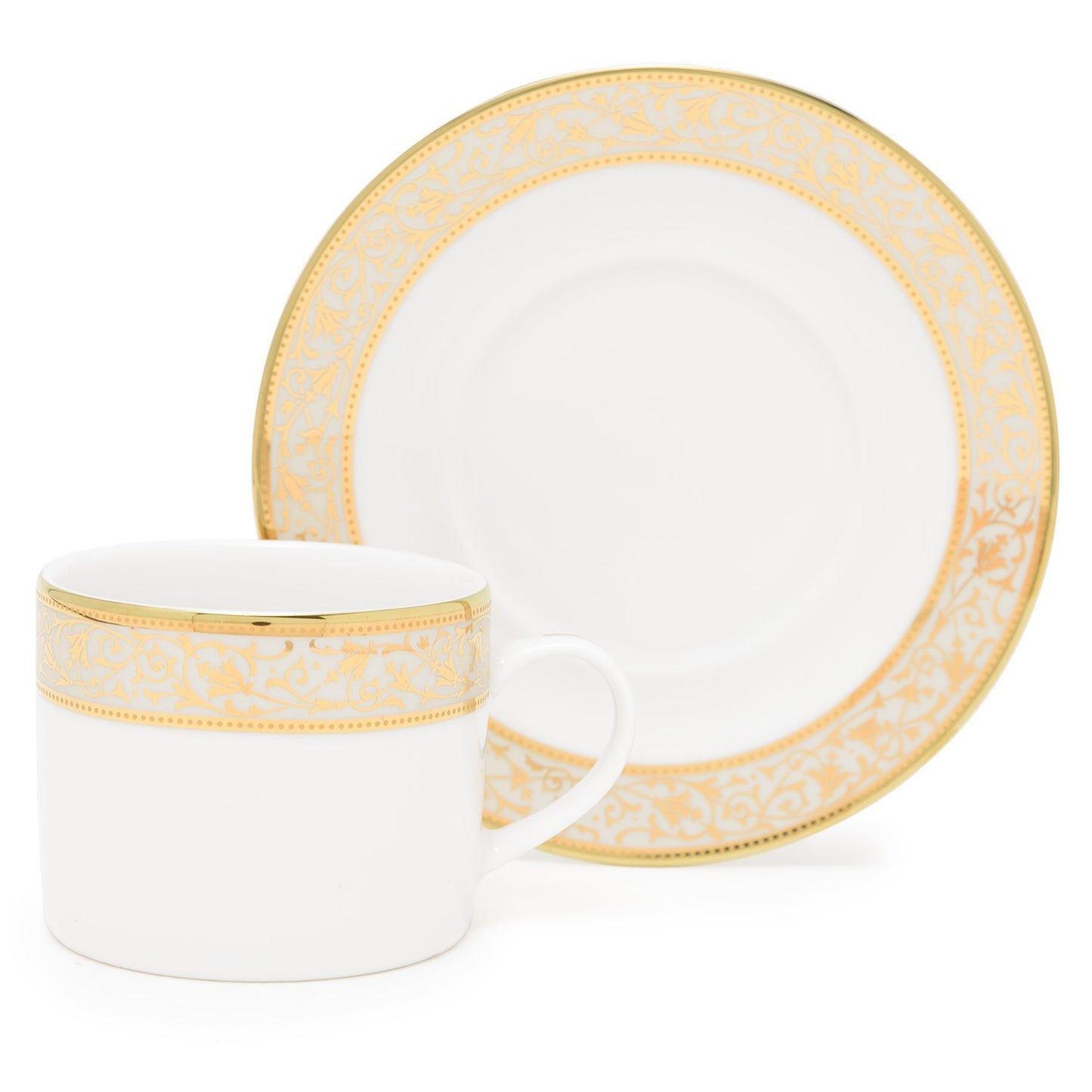 Dankotuwa Porcelain Catherina Tea Cup and Saucer Set - Gold - CATH-687/689 - Jashanmal Home