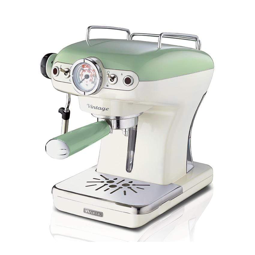 ARIETE VINTAGE PUMP ESPRESSO MACHINE CREAM/GREEN, 1389-GR