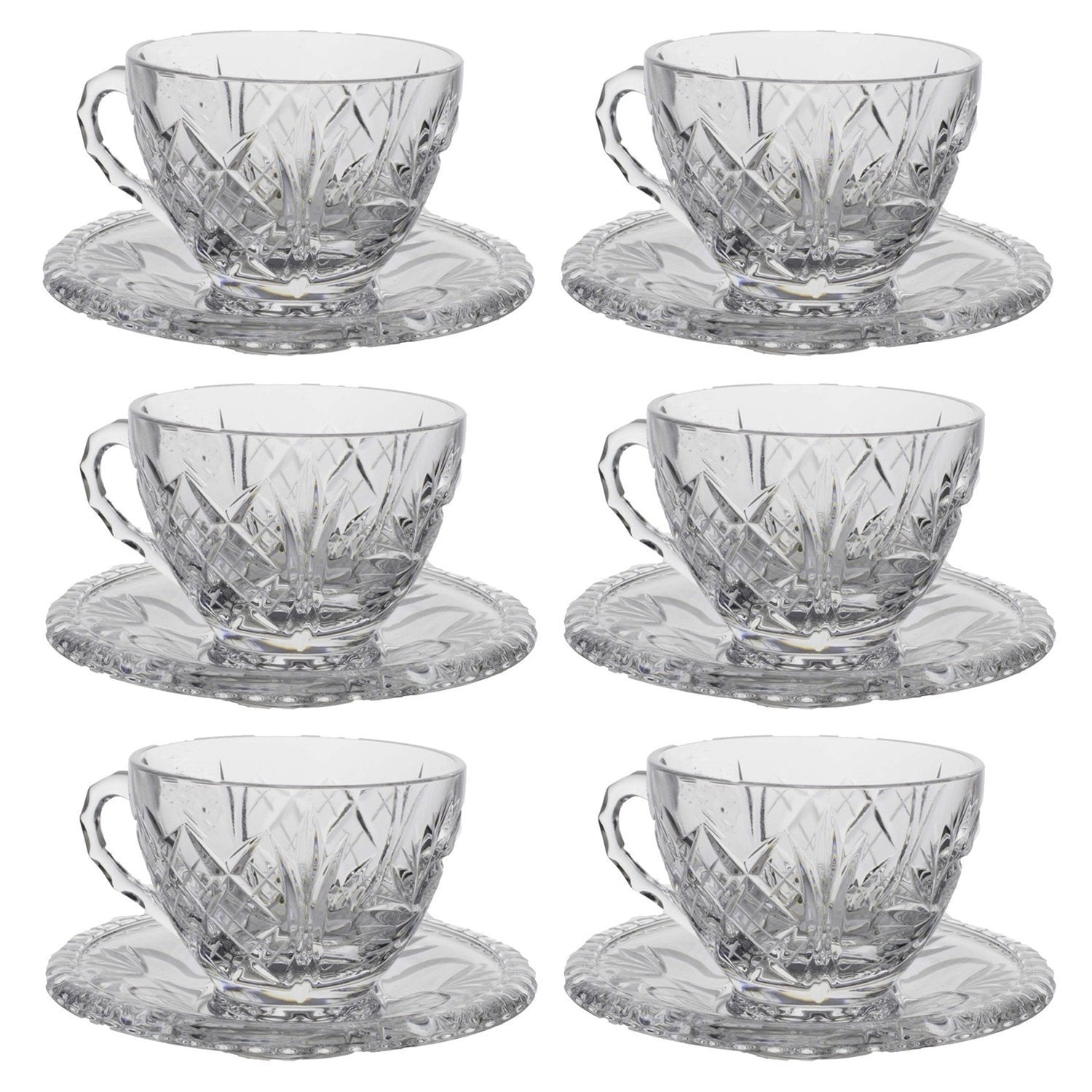 Bohemia Crystal Glass Sherine Cup and Saucer Set - Clear, 26008_623 - 5392132 - Jashanmal Home