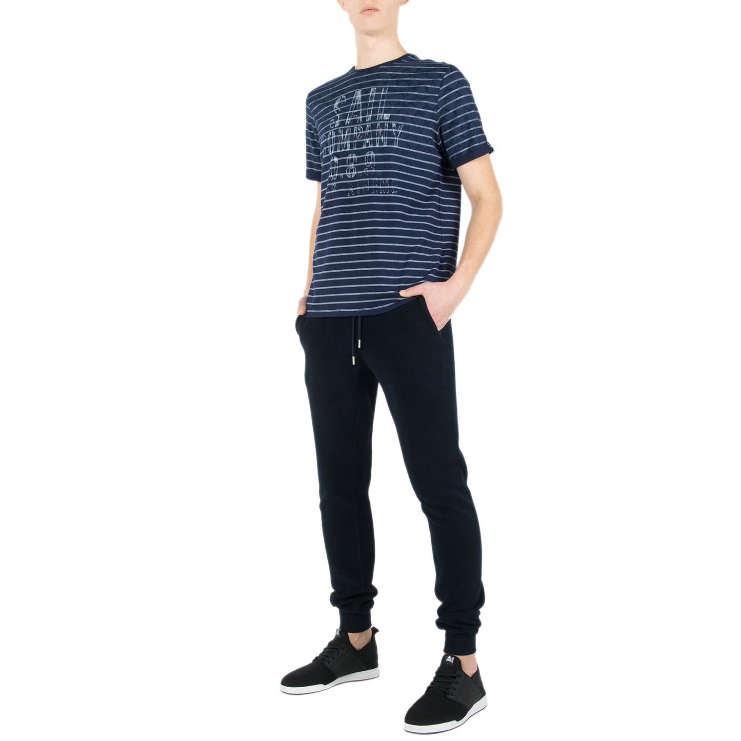 Campione Stripe Pattern T-Shirt - Blue - 1097503 79411 M
