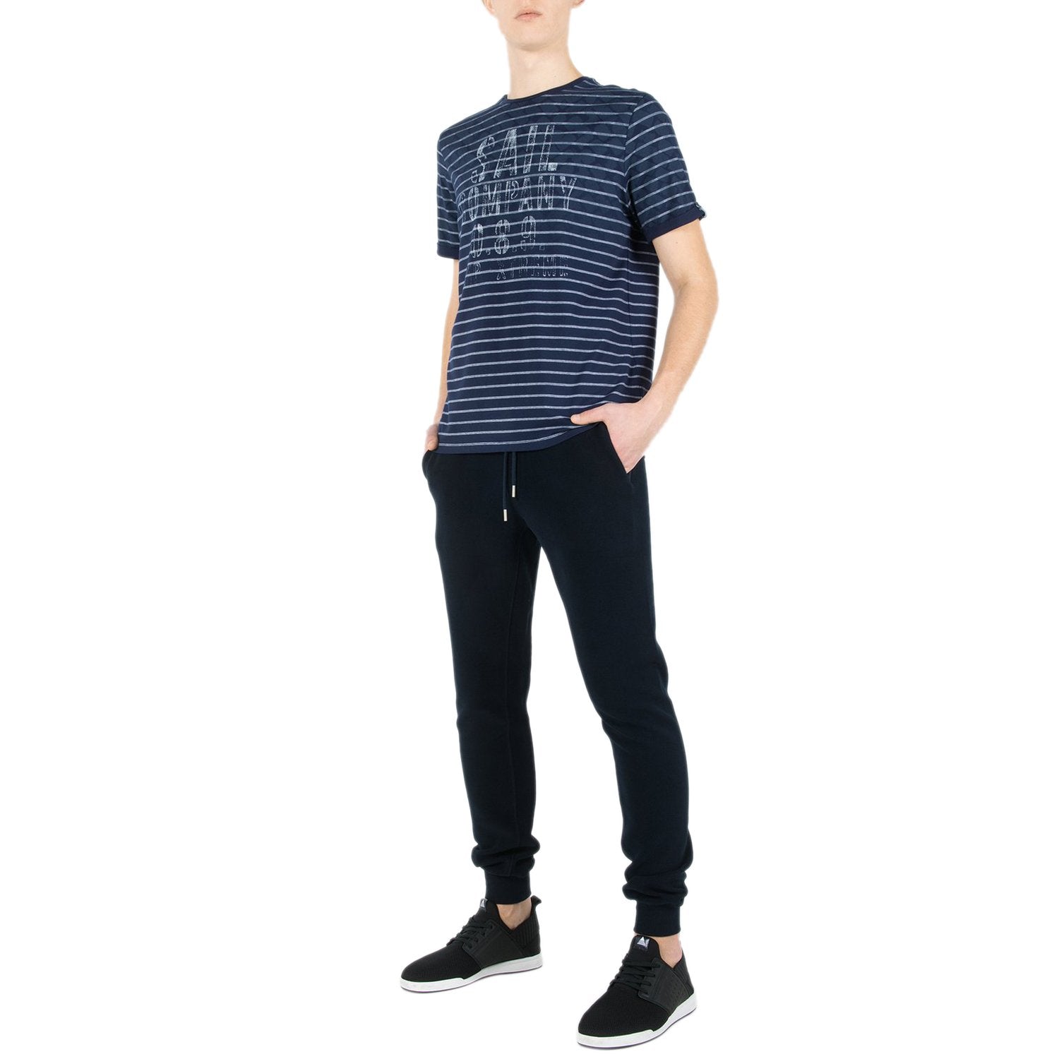 Campione Stripe Pattern T-Shirt - Blue - 1097503 79411 M