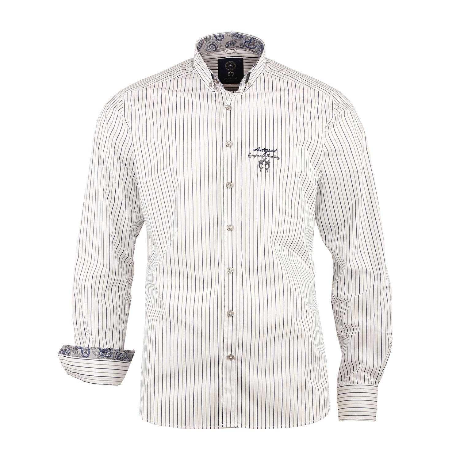 Campione Pueblo Casual Shirt - White and Grey - 2197411 90342 L
