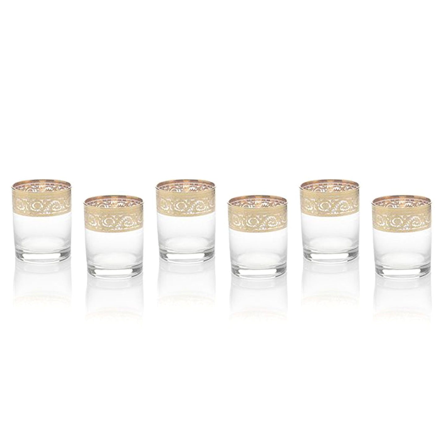 Combi Angelique Short Tumblers - Clear and Gold, Set of 6 - G369Z-27/1