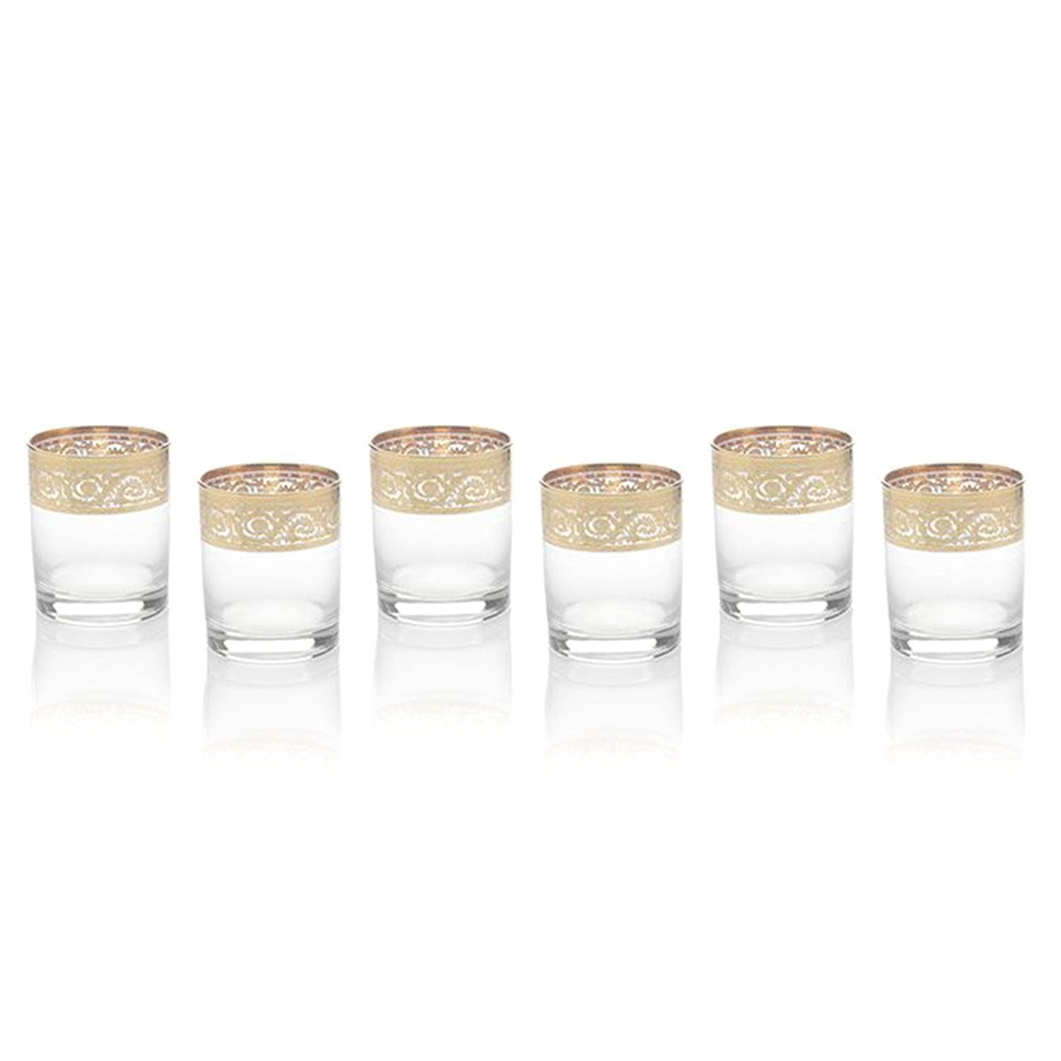 Combi Angelique Short Tumblers - Clear and Gold, Set of 6 - G369Z-27/1