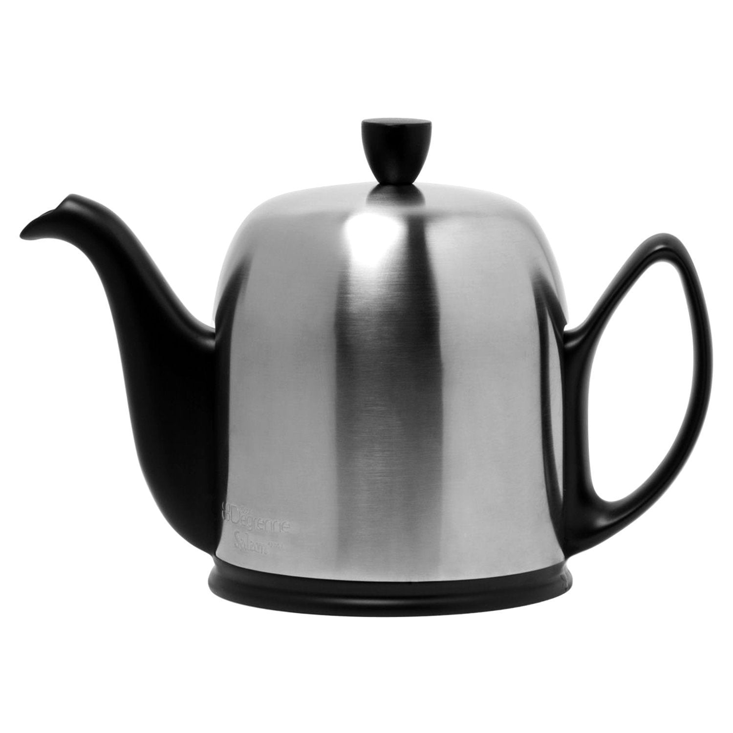 Degrenne Salam 6 Cups Teapot with Matt Bell - Silver and Black - 211993 - Jashanmal Home