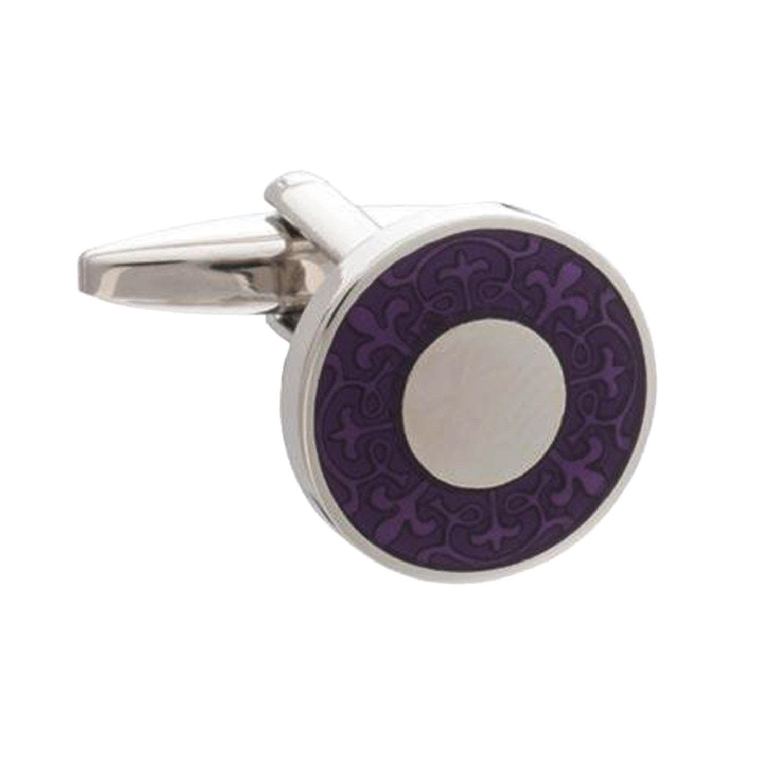 Elizabeth Parker Medieval Patterned Enamel Cufflinks - Purple - AEPCB871 NA