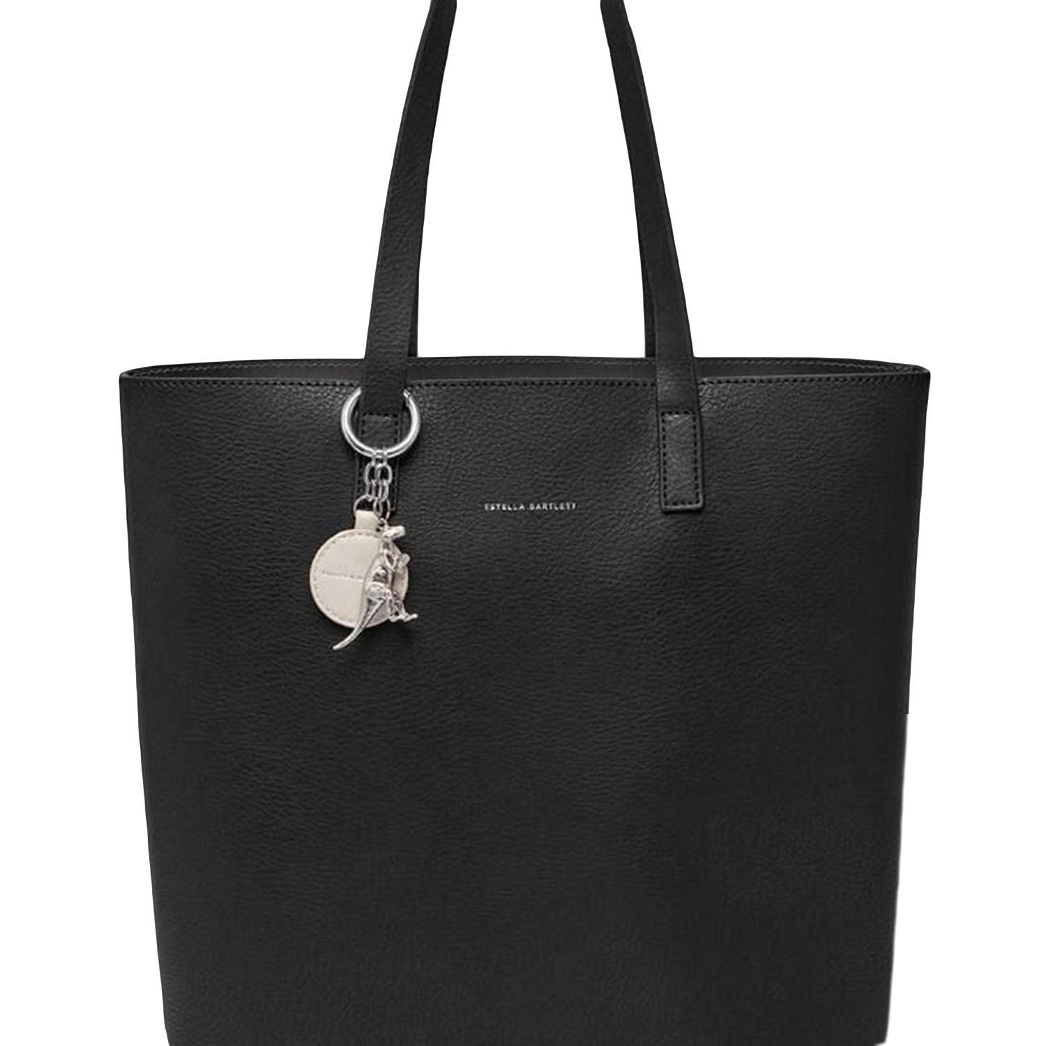 Estella Bartlett Hopton Tall Shopper Bag - Black with Bagtag Stone and Silver Dinosaur Charm - EBP3514