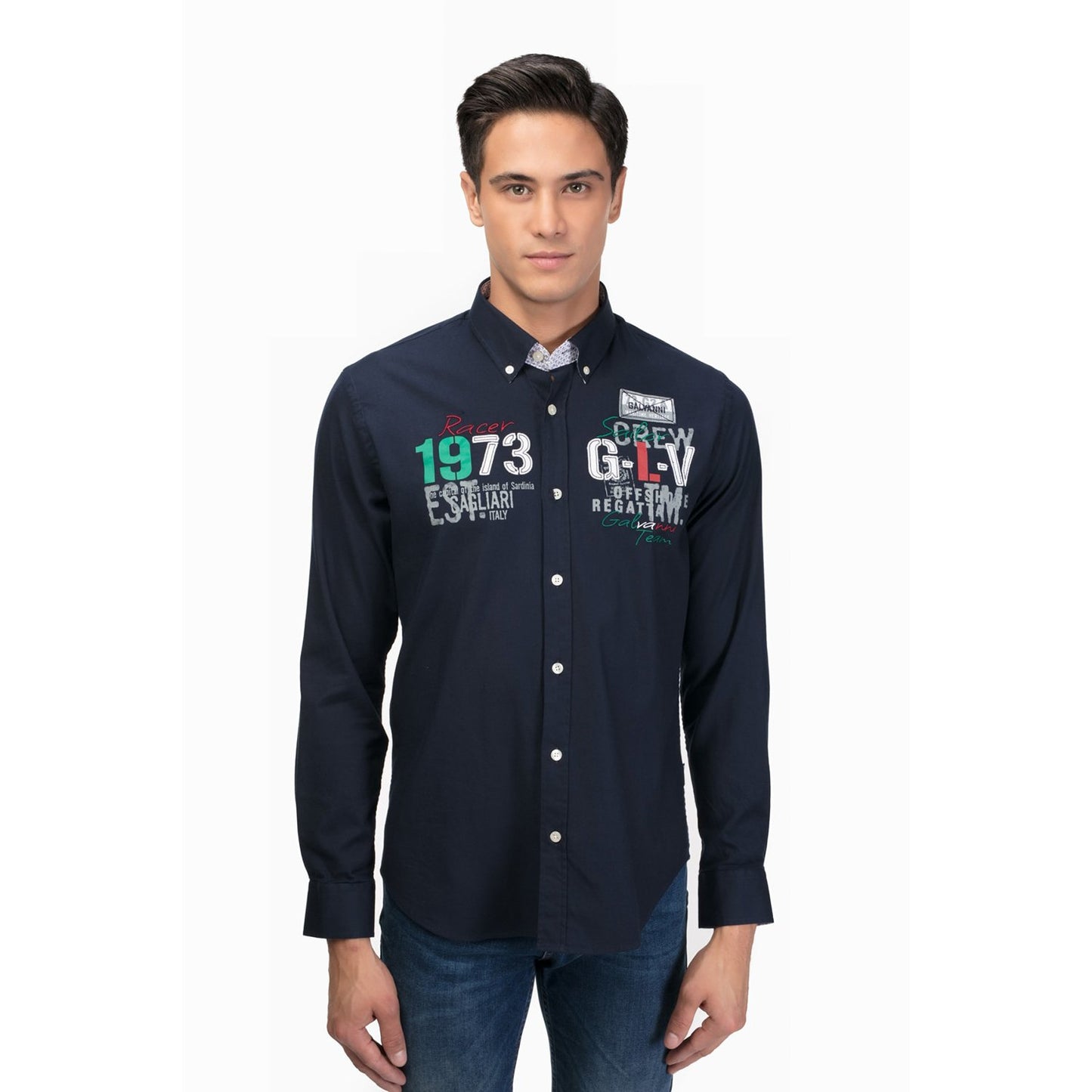 Galvanni Casual Shirt - Blue - GLVWM10360011 M